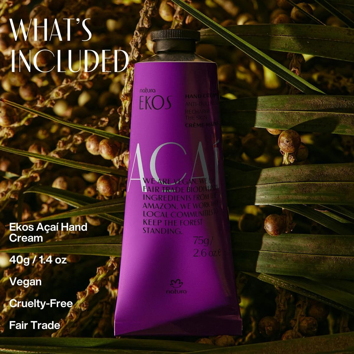 Natura - Ekos Aa   Hand Cream - Anti-Dullness Hand Balm - Recharge The Skin - Fast Absorption - Skin Moisturizer - Vegan Skin Care - Brazilian Beauty Secrets - Self Care & Body Care - 1.41Oz (40G)