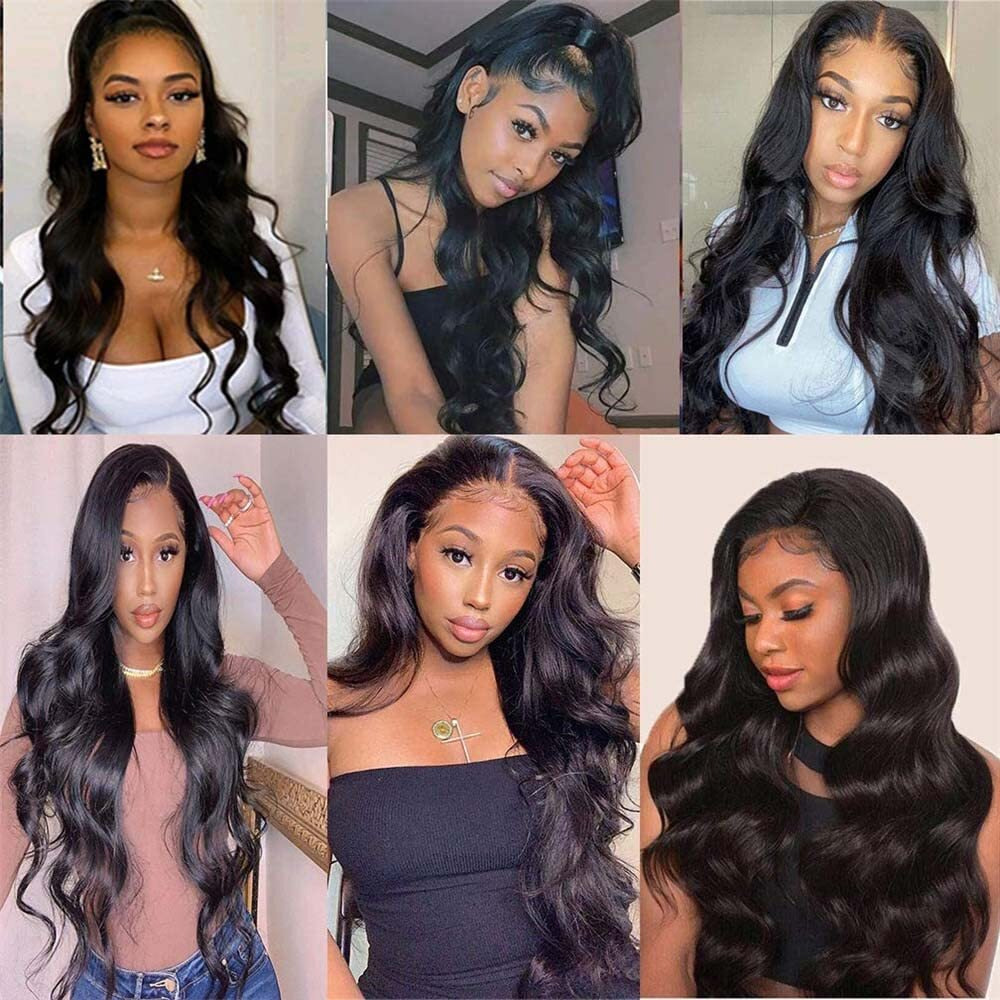 26 28 30 Inch Body Wave Human Hair Bundles Body Wave Bundles Real Unprocessed Brazilian Human Hair Extensions For Black Women Natural Color