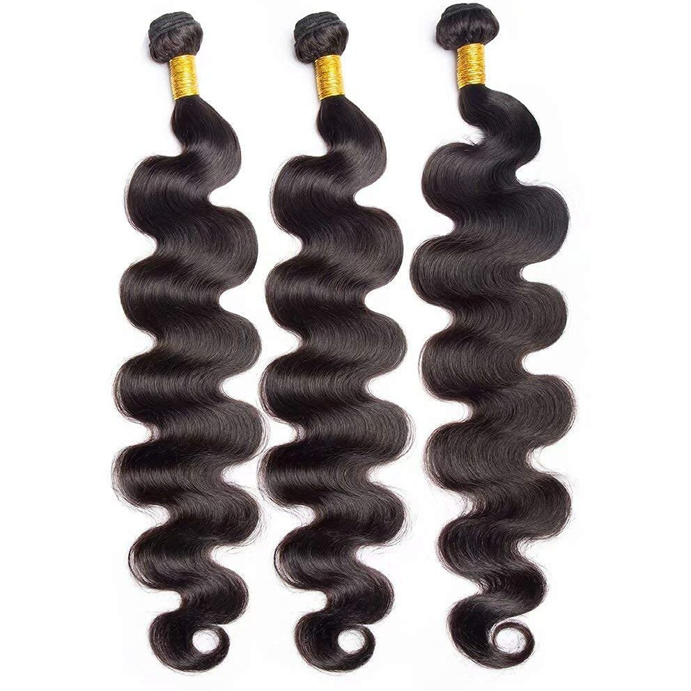 26 28 30 Inch Body Wave Human Hair Bundles Body Wave Bundles Real Unprocessed Brazilian Human Hair Extensions For Black Women Natural Color