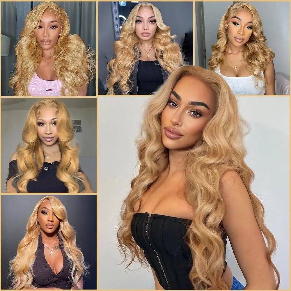 20 22 24 Inch Color 27 Human Hair Blonde Bundles Honey Blonde Body Wave Human Hair Wet And Wavy Brazilian Hair Weave Bundles Unprocessed Hair Extension