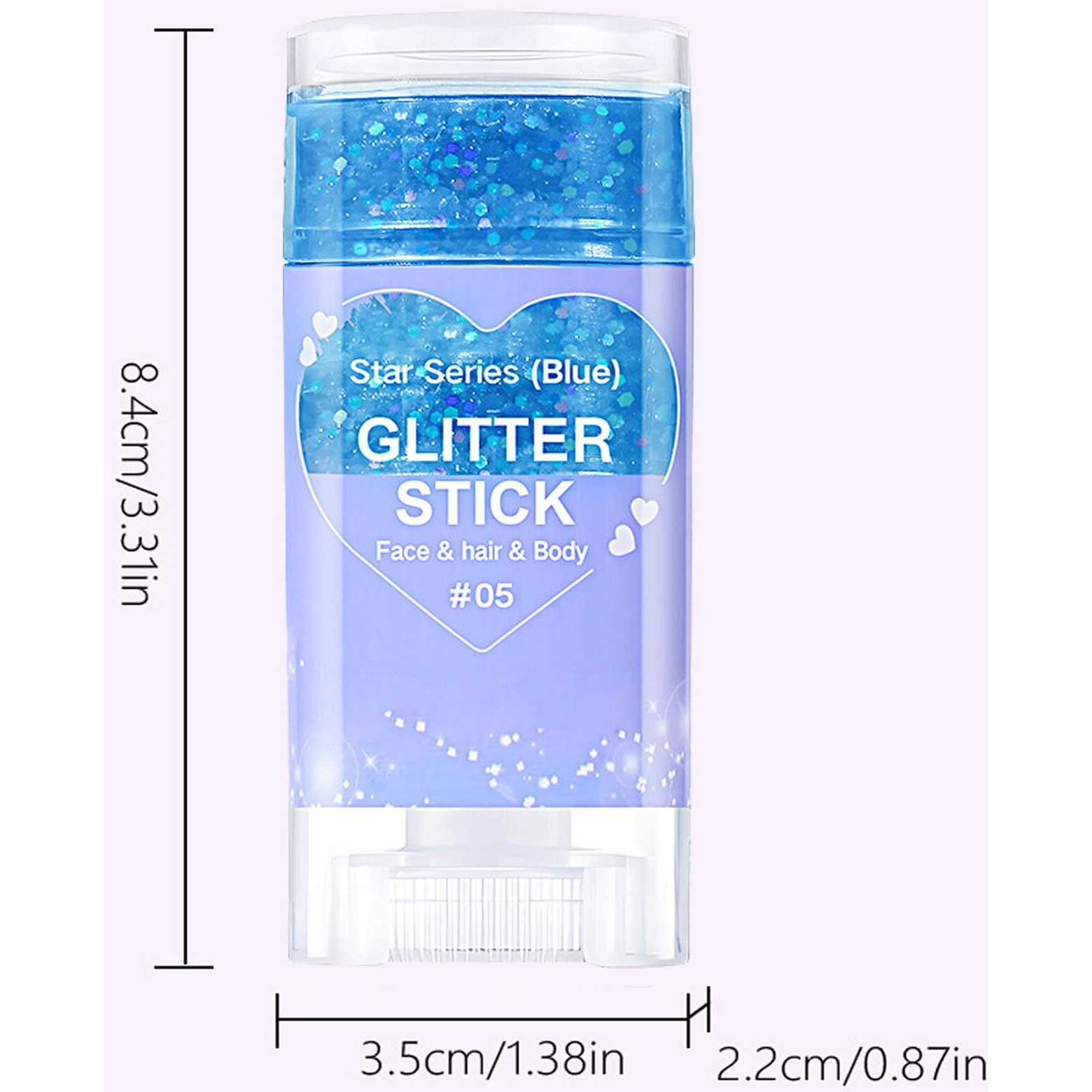 Paminify Blue Hair Glitter Stick,Rave Accessories Carnival Chunky Sequins Face Glitter,Singer Concert Body Glitter For Kids Women, Waterproof Glitter Makeup Paint For Parties,Festival