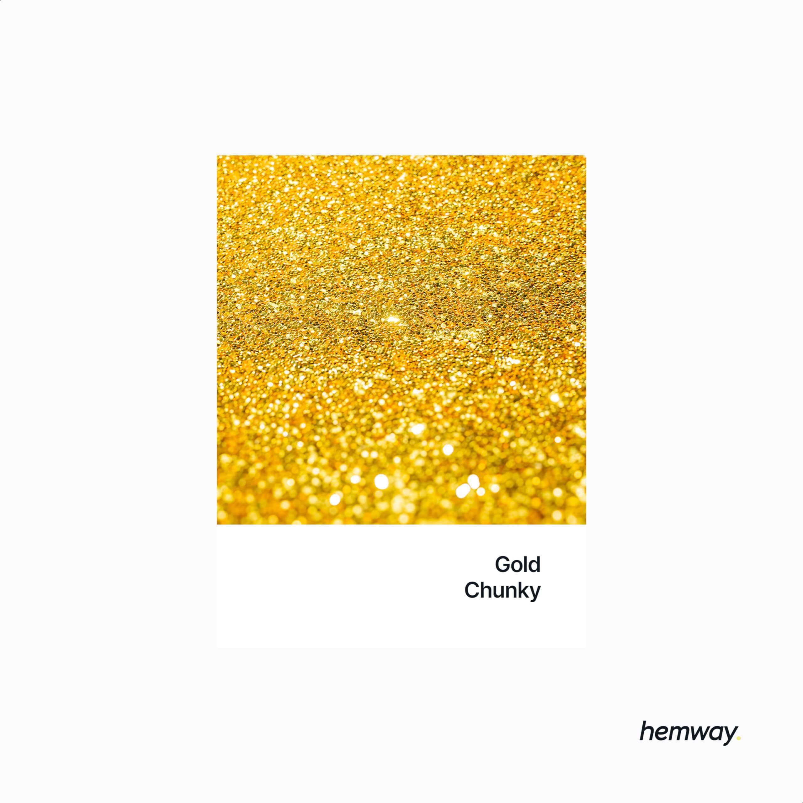 Hemway Eco Friendly Biodegradable Glitter 100G / 3.5Oz Bio Cosmetic Safe Sparkle Vegan For Face, Eyeshadow, Body, Hair, Nail And Festival Makeup, Craft - Chunky (1/40"" 0.025"" 0.6Mm) - Gold