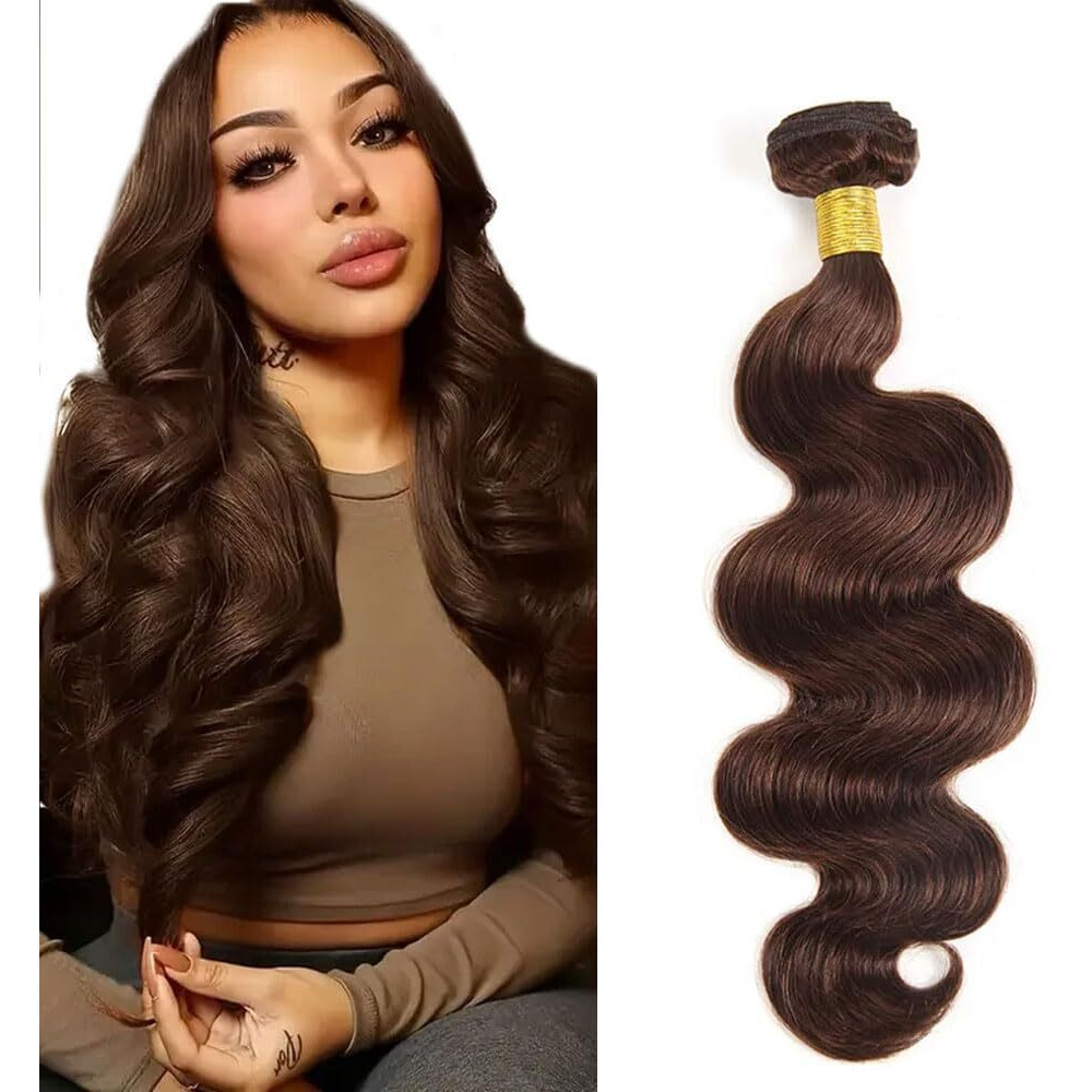 Dark Brown Bundle Color 4 Body Wave Human Hair Bundles Chocolate Brown Body Wave Human Hair 1 Bundle 16 Inch Color 4 Bundles