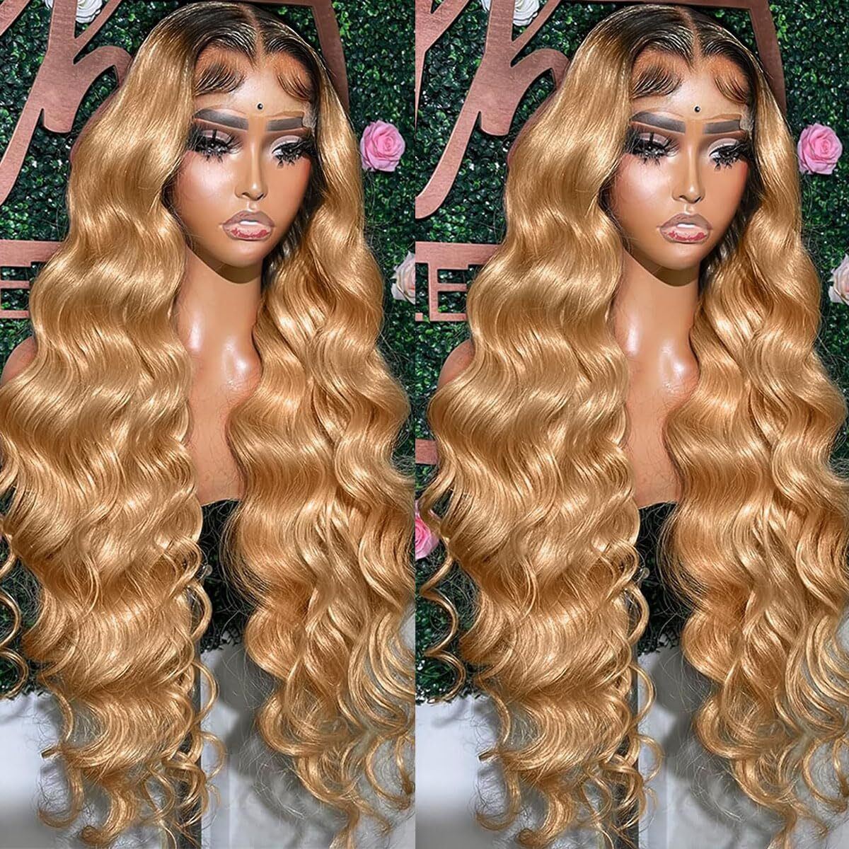Honey Blonde Lace Front Wigs Human Hair 13X6 Ombre Hd Transparent Lace Frontal Wig Human Hair For Women 12A Body Wave Lace Front Wigs Human Hai R Pre Plucked With Baby Hairs