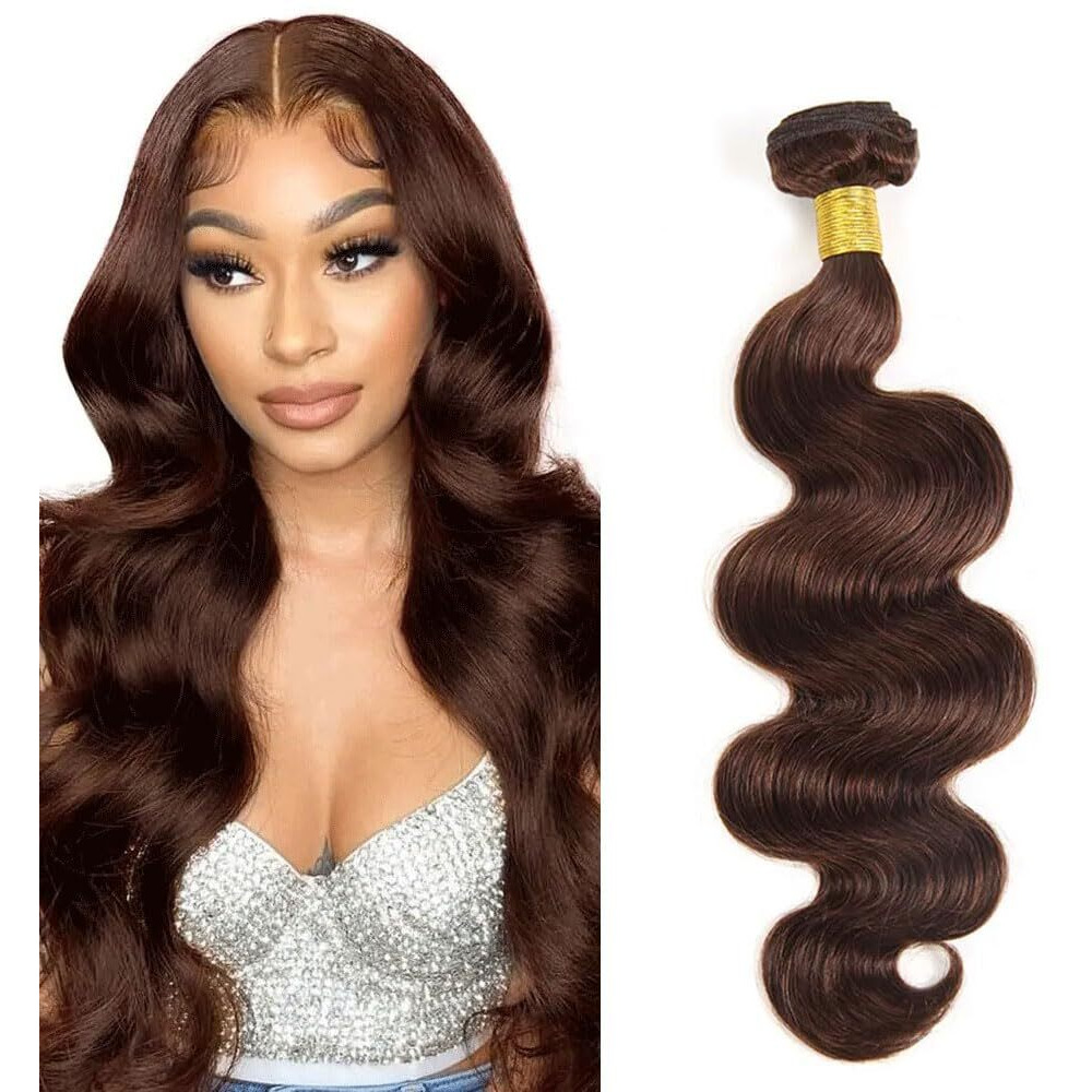 Dark Brown Bundle Color 4 Body Wave Human Hair Bundles Chocolate Brown Body Wave Human Hair 1 Bundle 8 Inch Color 4 Bundles