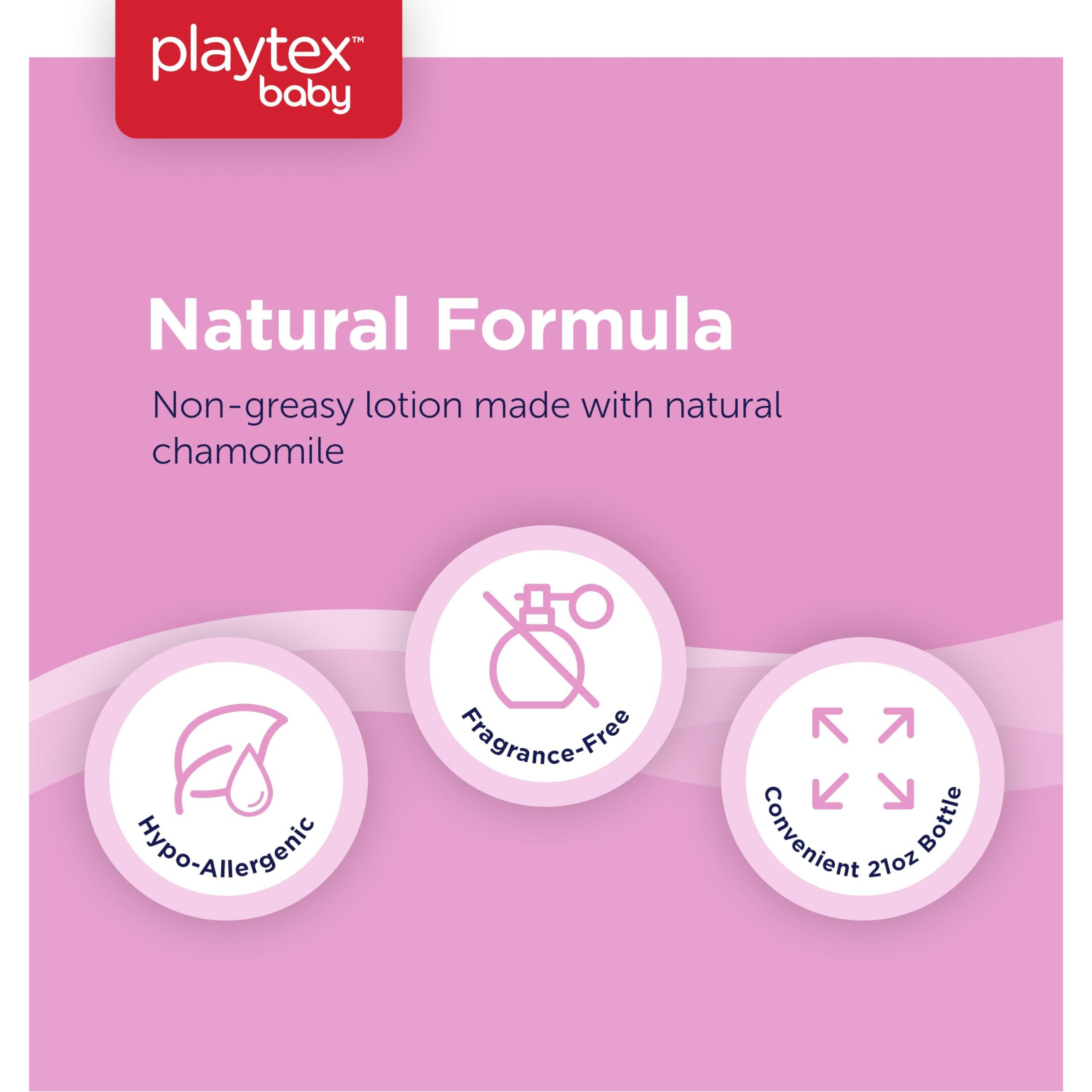 Playtex Baby Lotion, Lavender Chamomile, 21 Oz. Bottle, 3-Pack, Gentle, Moisturizing Formula With A Calming And Relaxing Scent, Free Of Dyes, Parabens And Phthalates