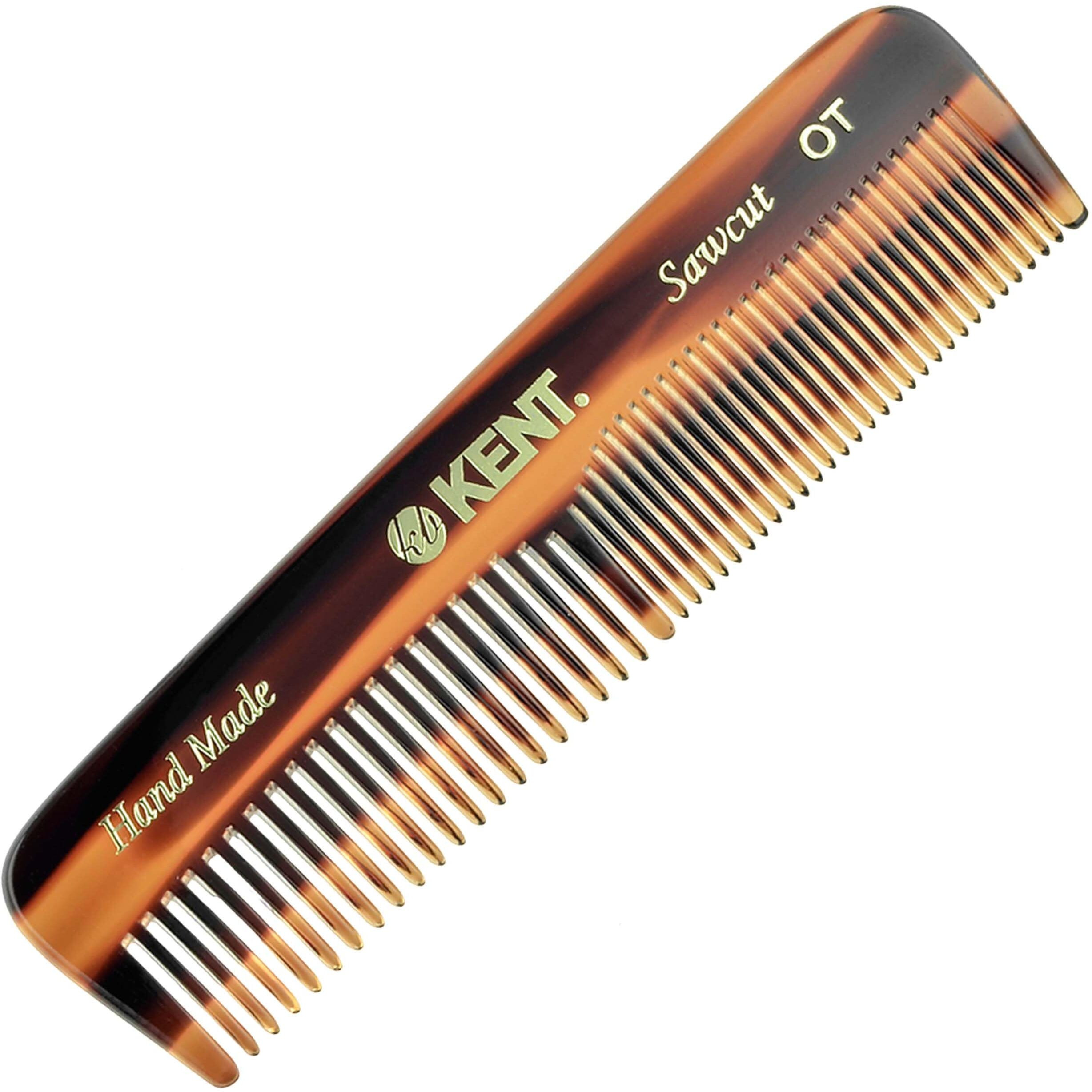 Kent Ot Pocket Comb Fine Tooth & Wide Tooth Comb - Handmade Hair Combs For Men, Women & Kids - Saw Cut, Hand Polished (4.4"")