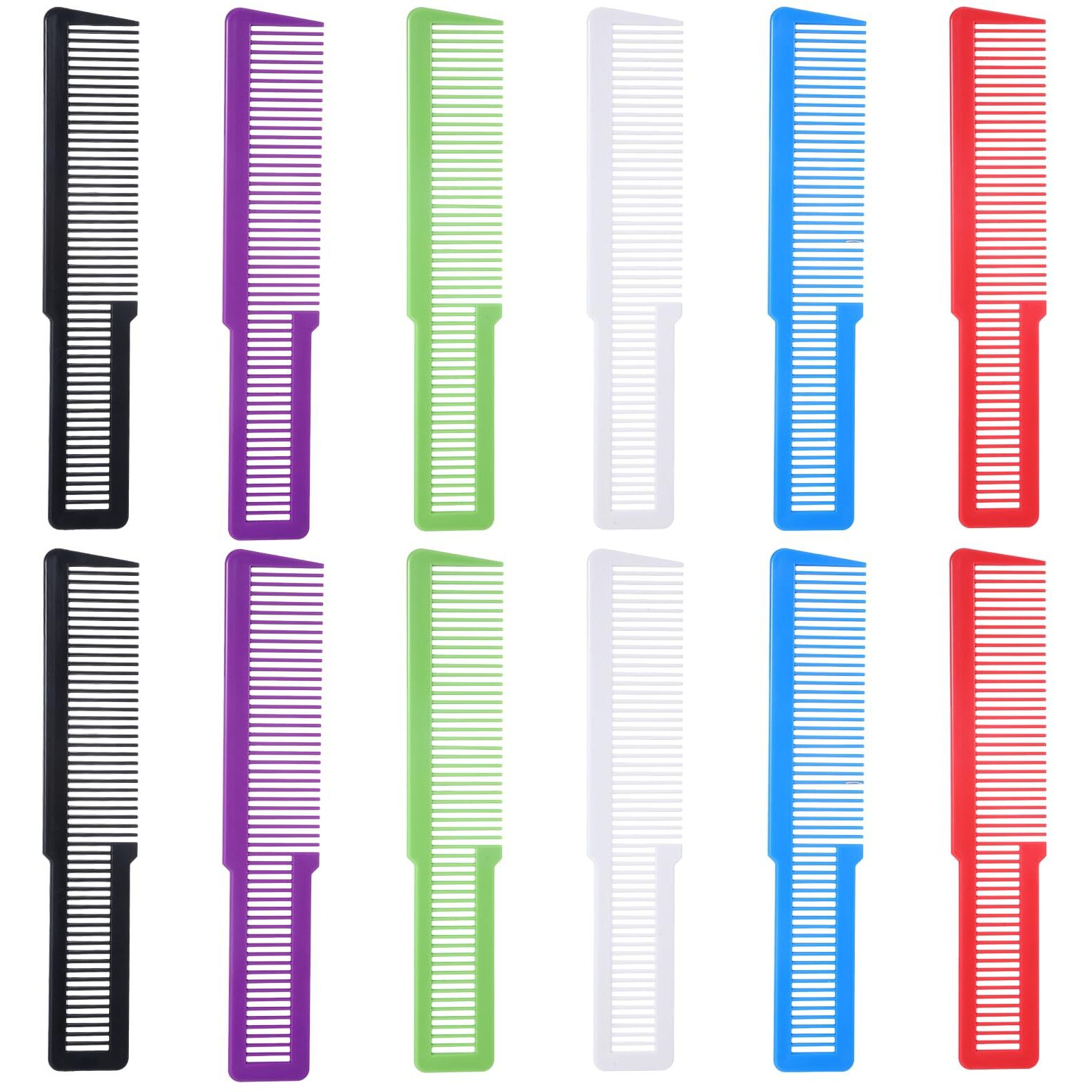 12Pcs Plastic Barber Comb Professional,Colorful Hair Styling Combs For Men Women, Fine Tooth Pack Of Hair Cutting Comb,All Purpose Clipper Combs For Men