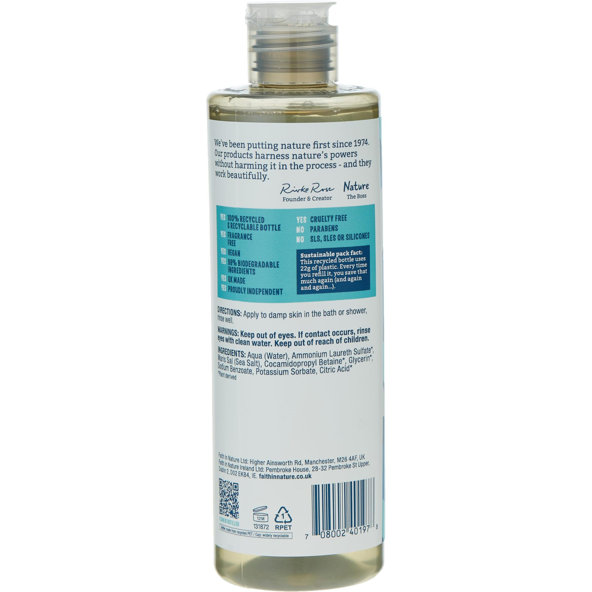 Faith In Nature Fragrance Free Shower Gel & Foam Bath 400Ml
