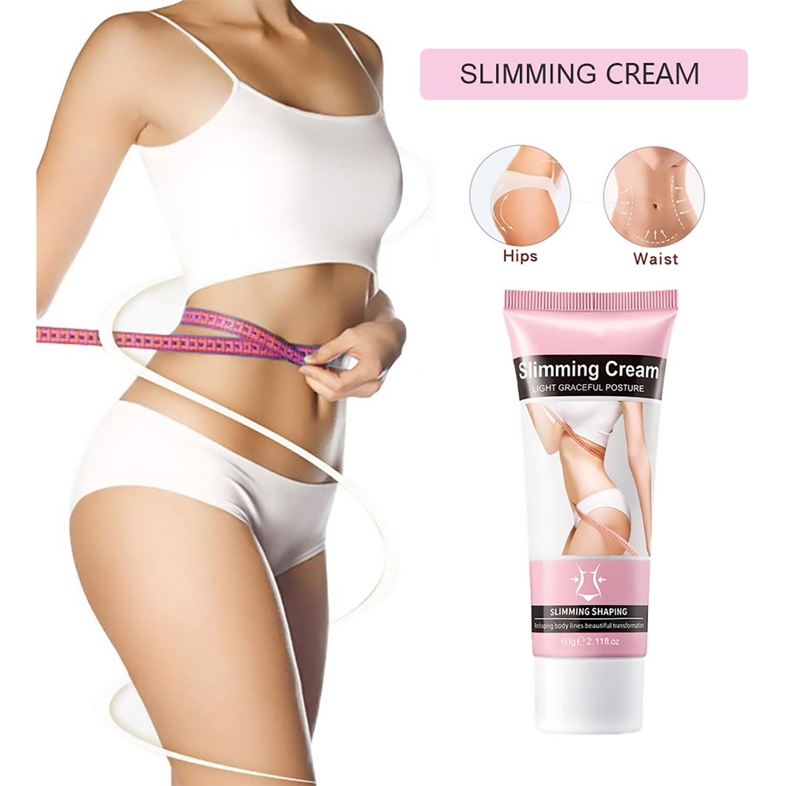 Slimming Cream, Firming And Plasticizing Cream,Reduces Excess Fat In The Abdomen, Buttocks, Arms And Thighs, Tightens Loose Skin, And Eliminates Body Edema For Men And Momen,2.11 Oz