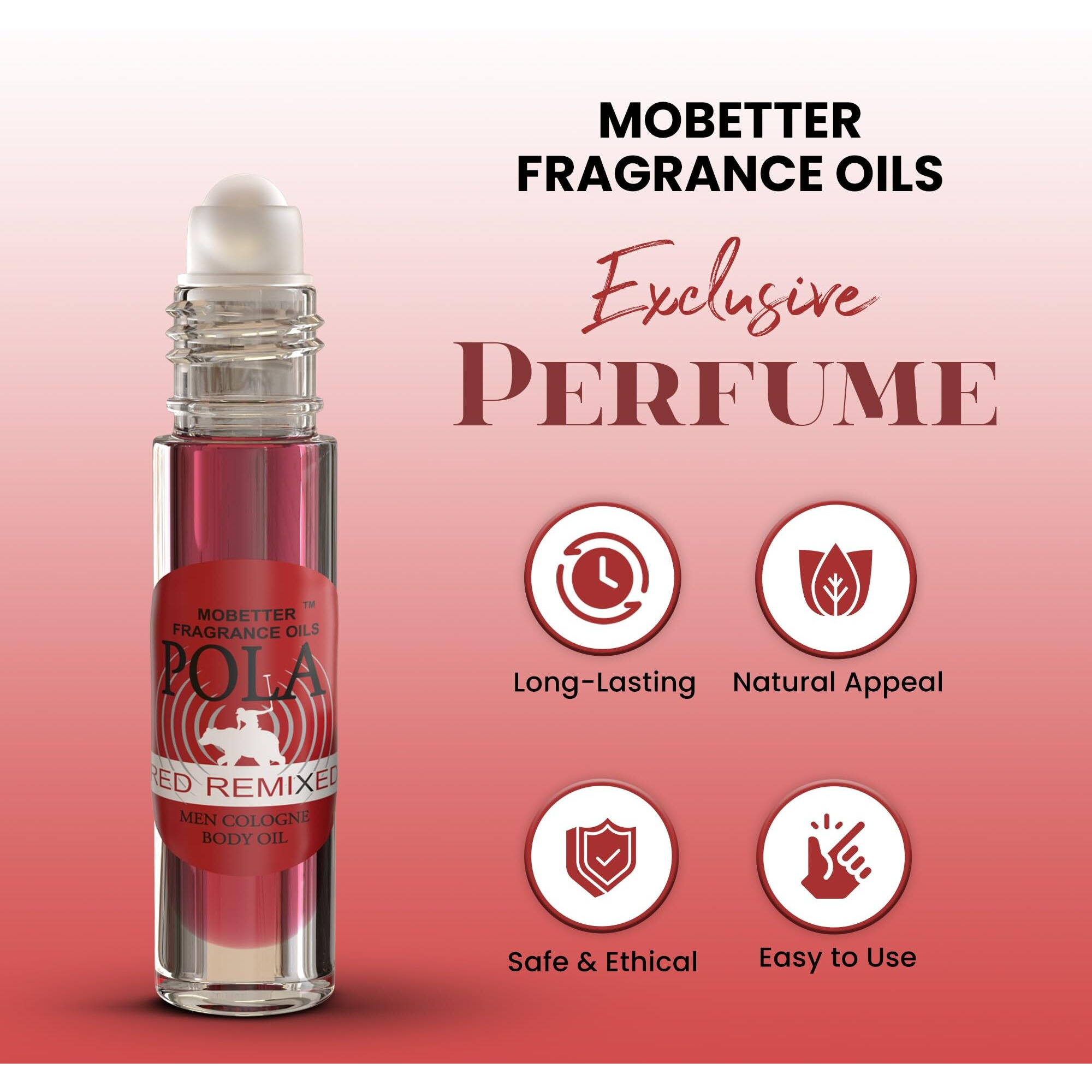 Mobetter Fragrance Oils Pola Red Remixed Cologne Body Oil For Men (10Ml Roll On)