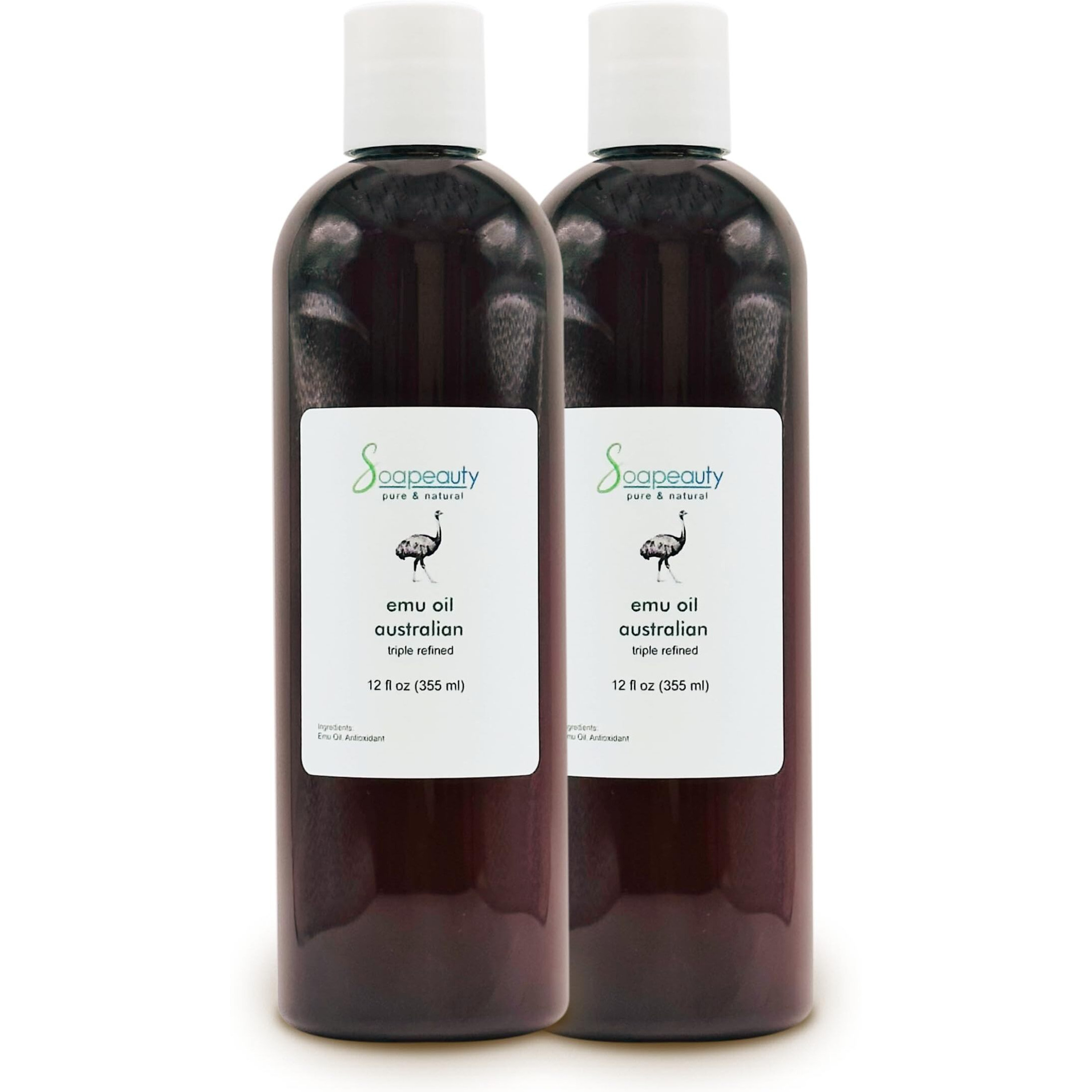 Australian Emu Oil | Triple Refined | 100% Pure & Natural Moisturizer For Skin & Hair Growth, Strengthener For Sensitive Skin, Body Oil | 24 Fl Oz (2 * 12 Fl Oz)