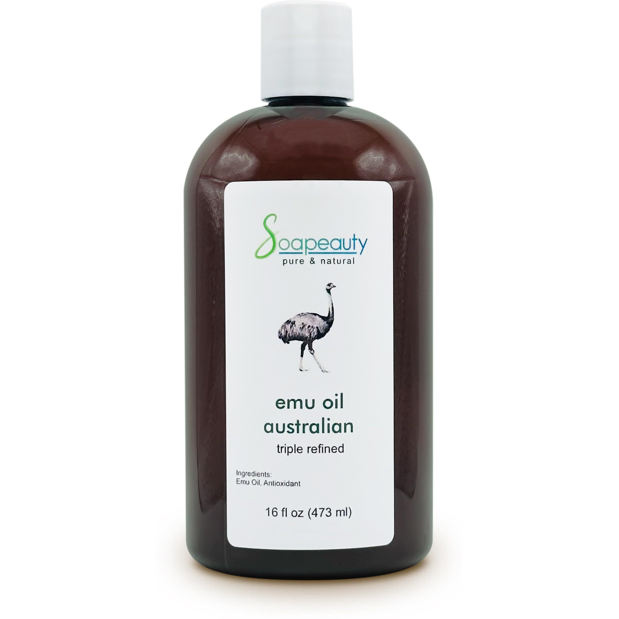 Australian Emu Oil | Triple Refined | 100% Pure & Natural Moisturizer For Skin & Hair Growth, Strengthener For Sensitive Skin, Body Oil | 16 Fl Oz