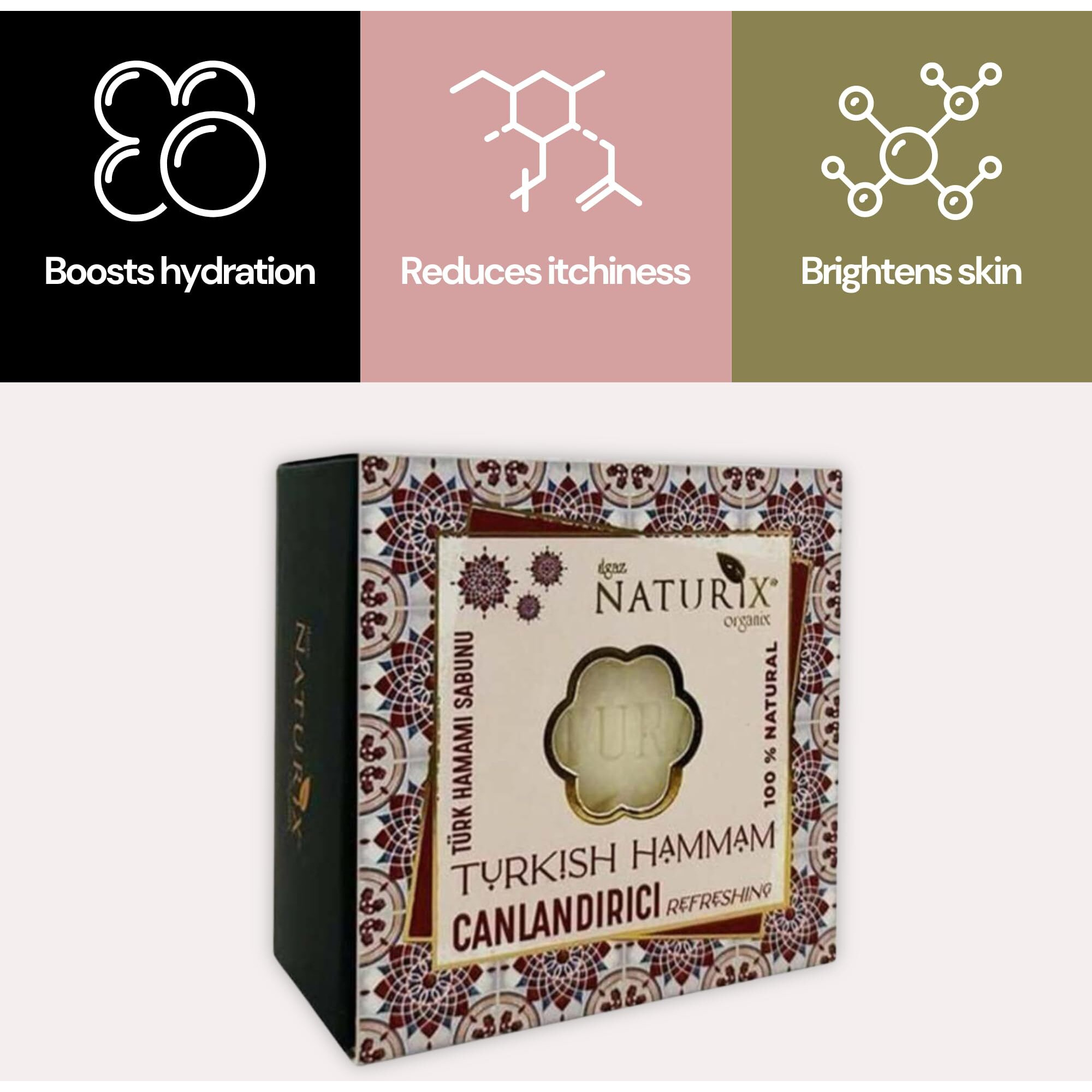 Limopa Organic Bar Soap Moisturizing Soap Made From Natural Oil | Hair Hand Face Body Bath Wash | Skin Care Cleanser Shampoo (Turkish Bath)