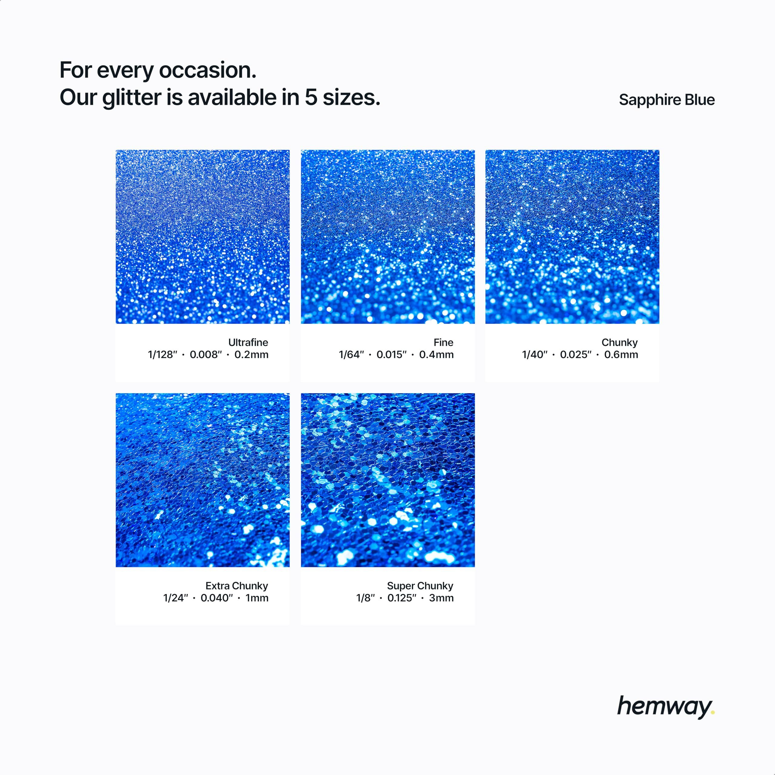 Hemway Eco Friendly Biodegradable Glitter 100G / 3.5Oz Bio Cosmetic Safe Sparkle Vegan For Face, Eyeshadow, Body, Hair, Nail And Festival Makeup - Ultrafine (1/128"" 0.008"" 0.2Mm) - Sapphire Blue