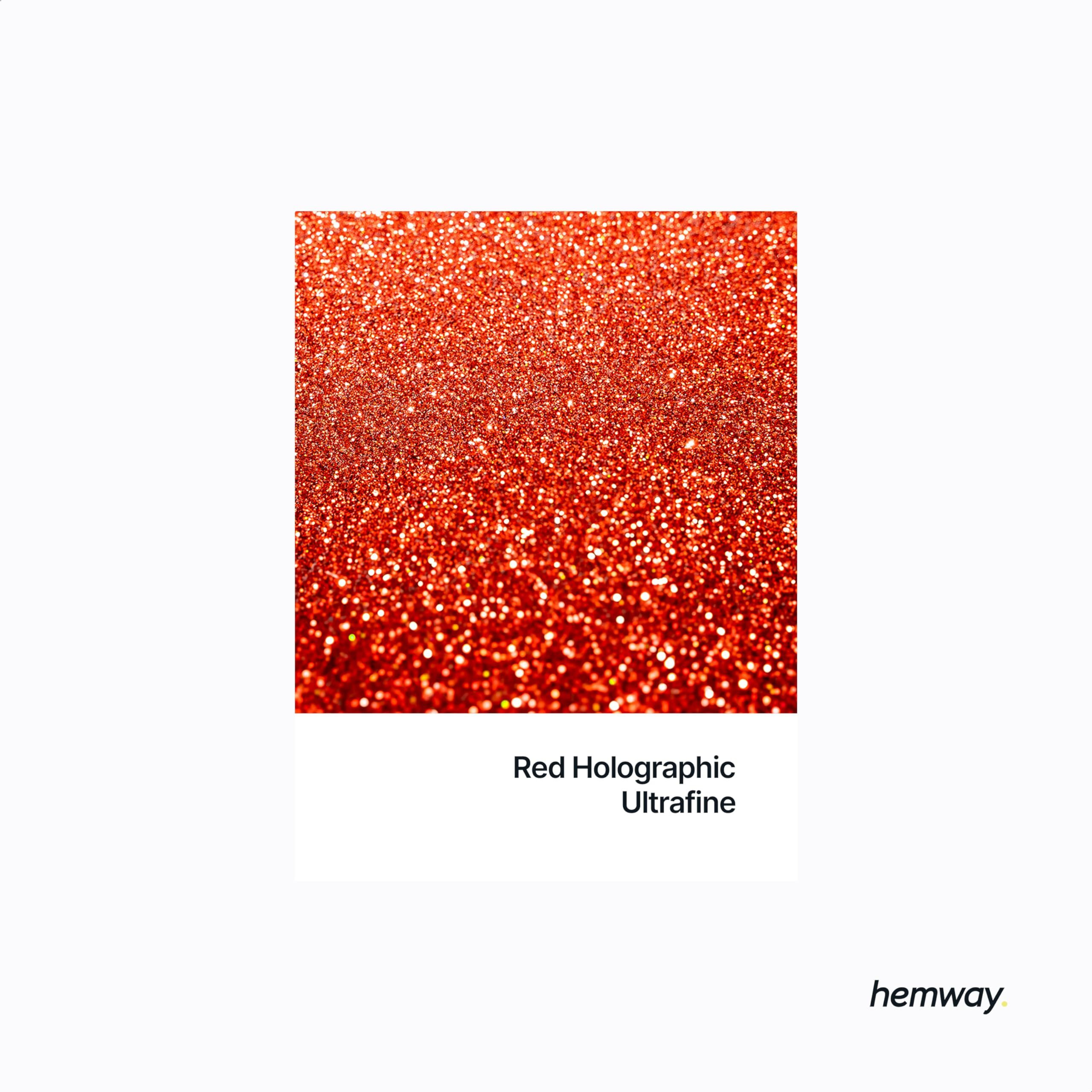 Hemway Eco Friendly Biodegradable Glitter 100G / 3.5Oz Bio Cosmetic Safe Sparkle Vegan For Face, Eyeshadow, Body, Hair, Nail And Festival Makeup - Ultrafine (1/128"" 0.008"" 0.2Mm) - Red Holographic