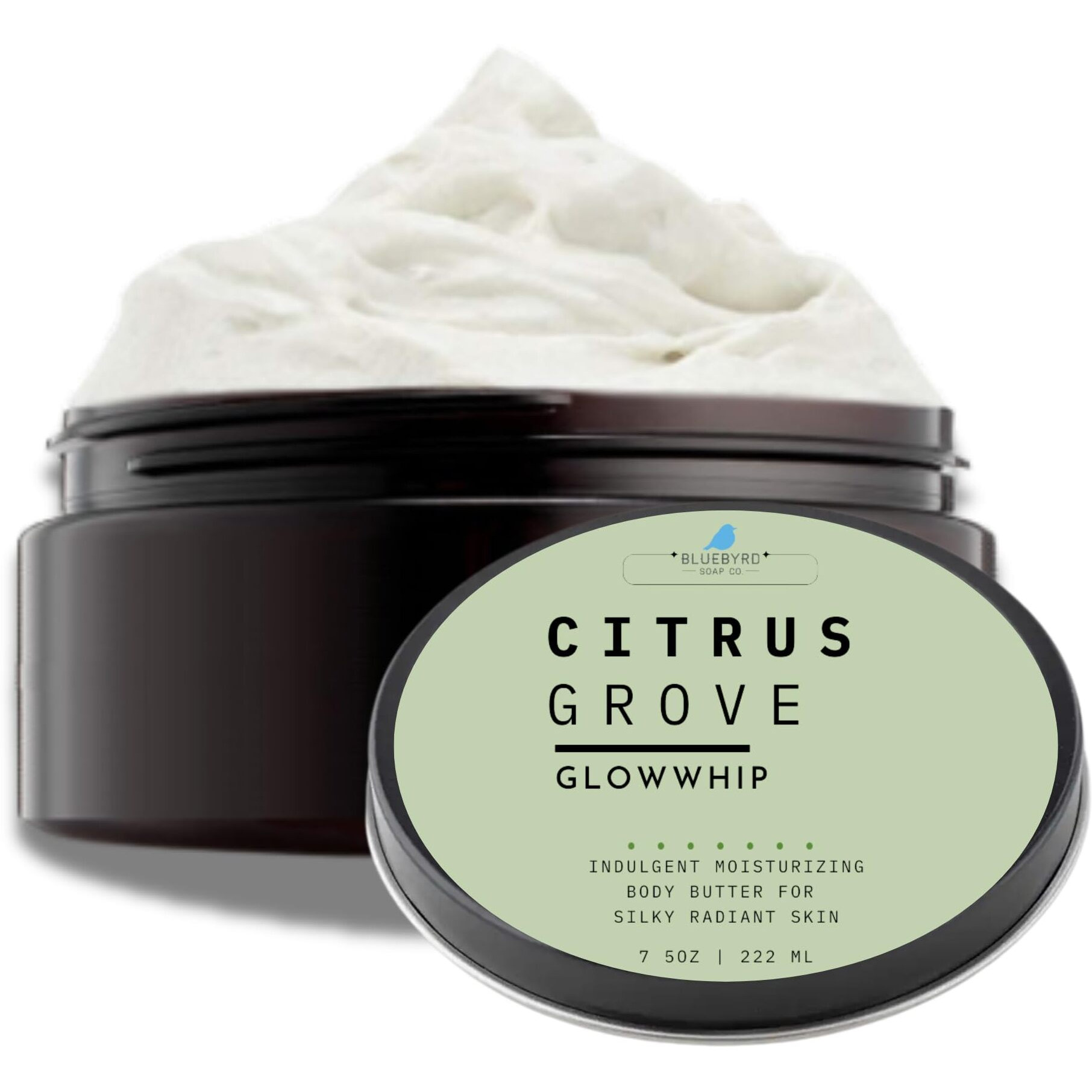 Bluebyrd Citrus Glowwhip Body Butter | Whipped Body Cream - Indulgent Moisture For Glowing, Radiant Skin | Moisturizing 8Oz Jar (Citrus Grove)