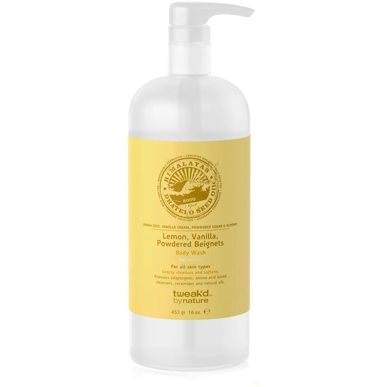 Tweak'D By Nature Body Wash, Moisturizing And Exfoliating Formula, 16 Oz (Lemon Vanilla)