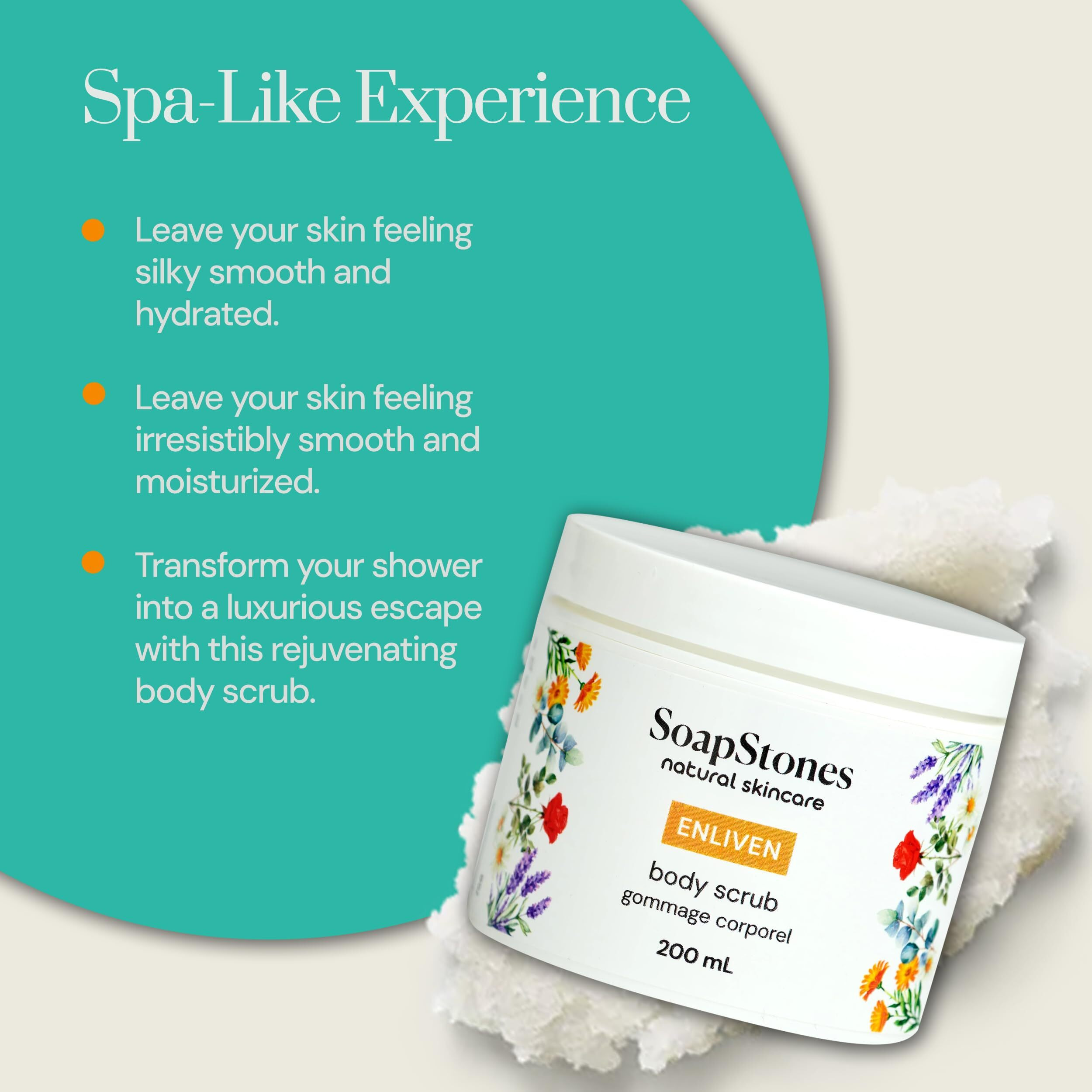 Soapstones Enliven Exfoliating Body Scrub - 200 Ml - Gentle And Soothing With Safflower Seed Oil