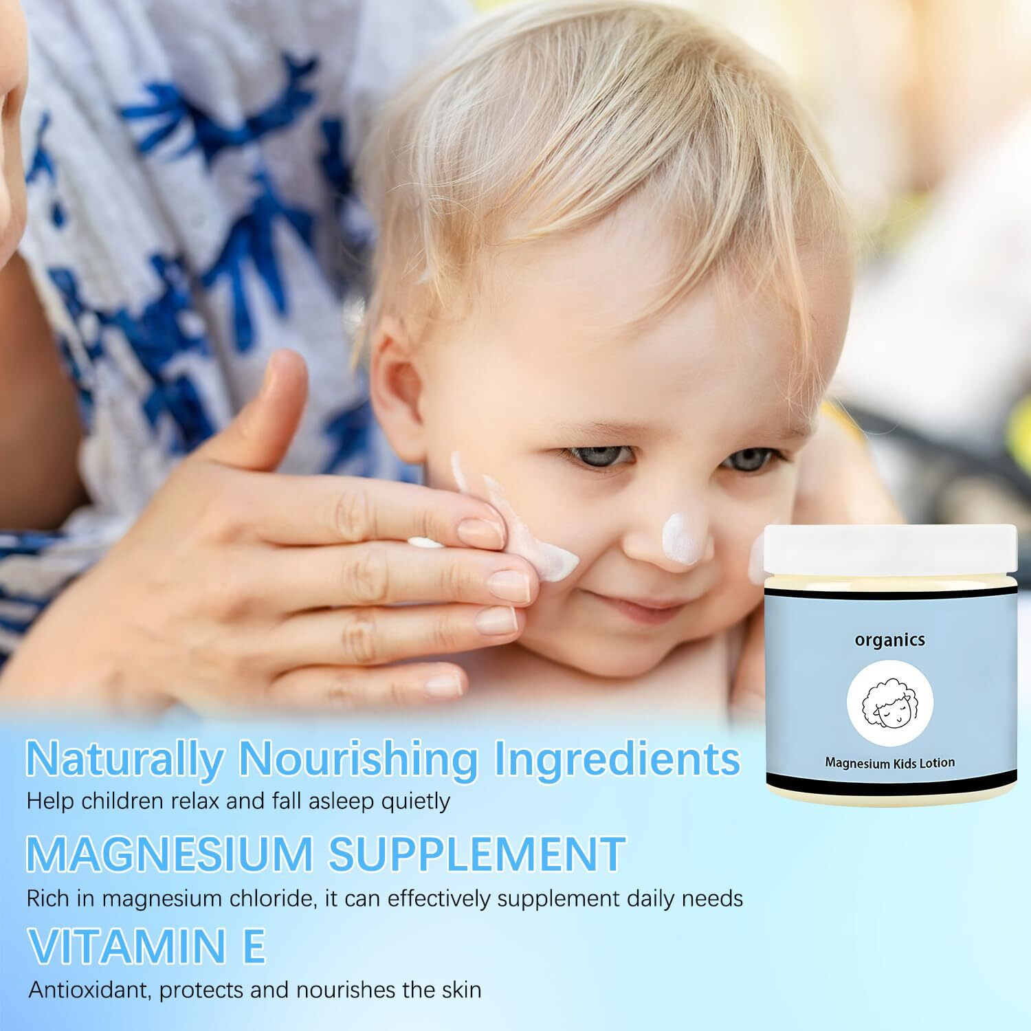 Funapricity Magnesium Lotion For Kids, Junior's Bedtime Lotion, Magnesium Lotions For Sleep,Topical Magnesium Cream & Body Lotion Helps Stay Calm At Bedtime And During The Night(2Pcs)