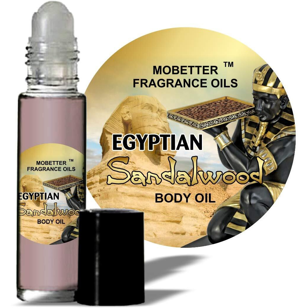 Mobetter Fragrance Oils Egyptian Sandalwood Fragrance Body Oil 1/3 Oz Roll On Glass Bottle