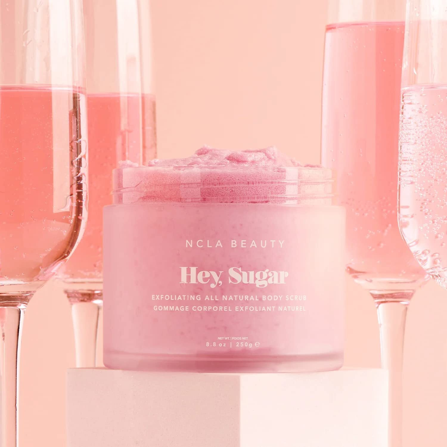 Ncla - Hey, Sugar Body Scrub | Vegan, Cruelty-Free, Clean Skincare (Pink Champagne)