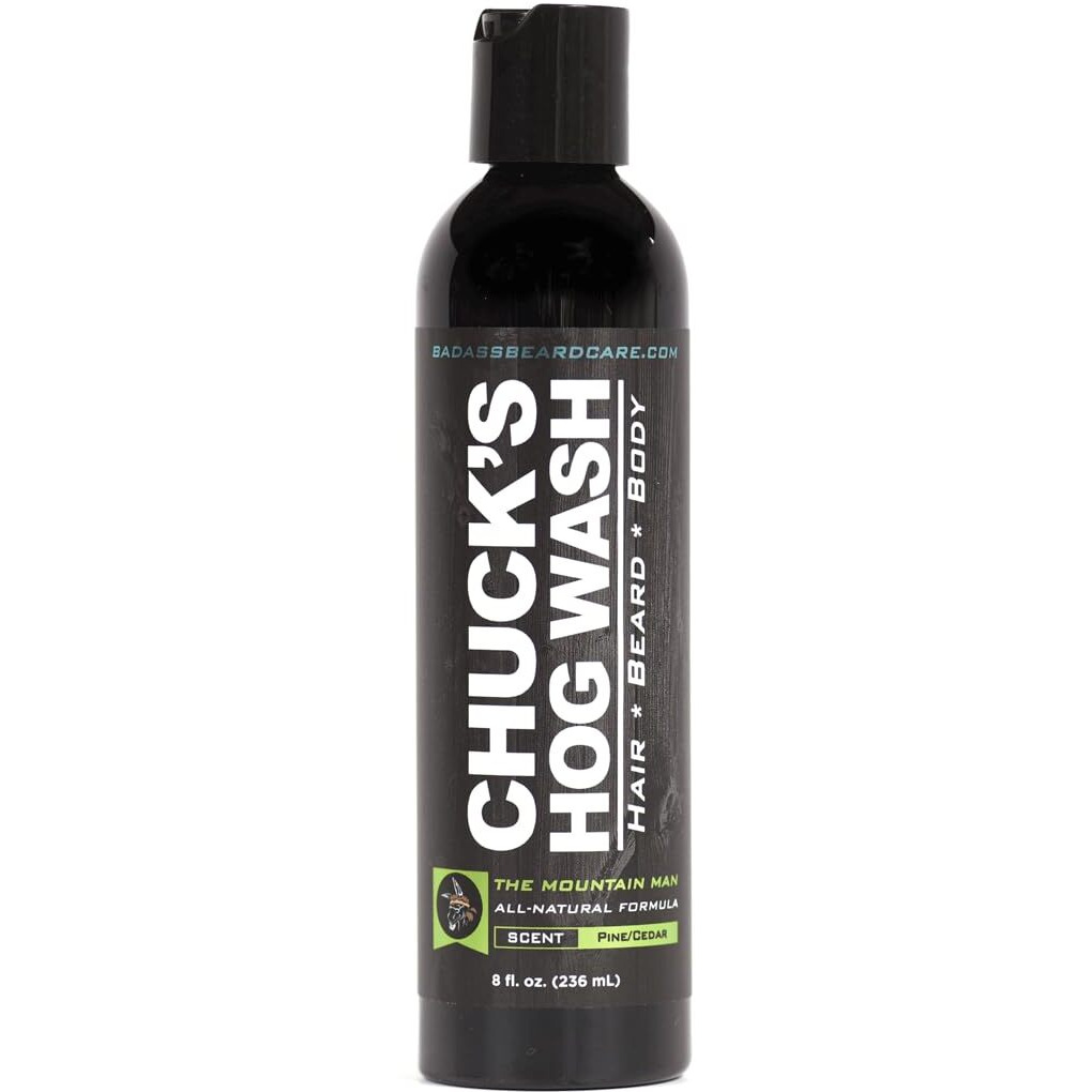Chuck's Hog Wash - All Natural Beard And Body Wash - The Mountain Man Scent, 8Oz - Leaves Your Beard Softer Than Its Ever Been And Is Suitable For Daily Use