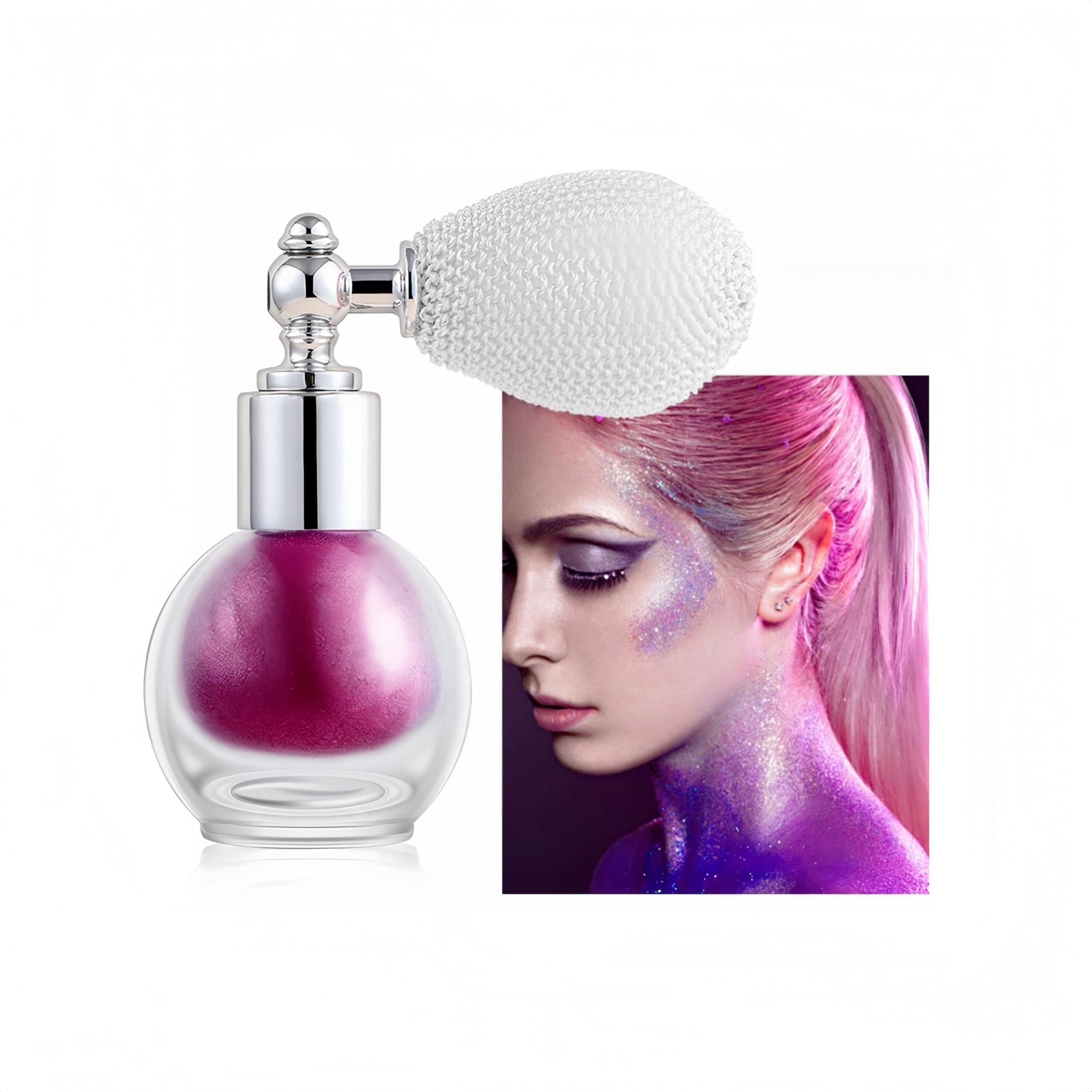 Maepeor Highlighter Powder Spray Shimmer Sparkle Highlighter Powder Glitter High Gloss Spray For Face Body Cosmetic (Color 12)