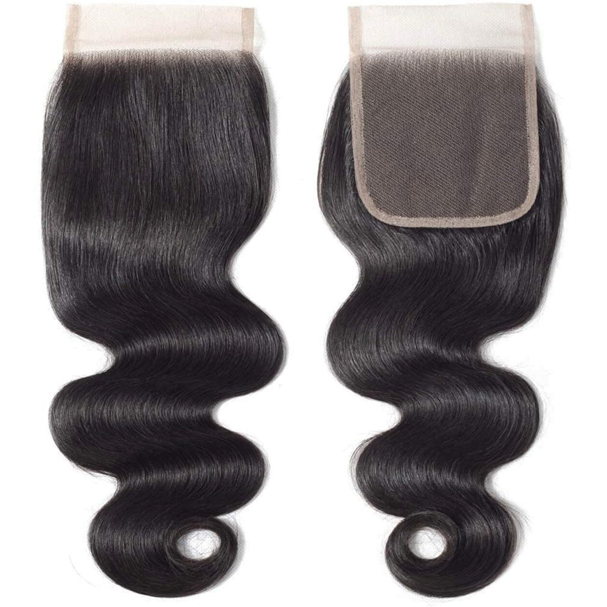 Body Wave Hd Lace Closure 5X5 Lace Front Closure With Baby Hair Free Part Pre Plucked Lace Closure 130% Density 100% Unprocessed Brazilian Virgin Human Hair Extensions Natural Black 8 Inch