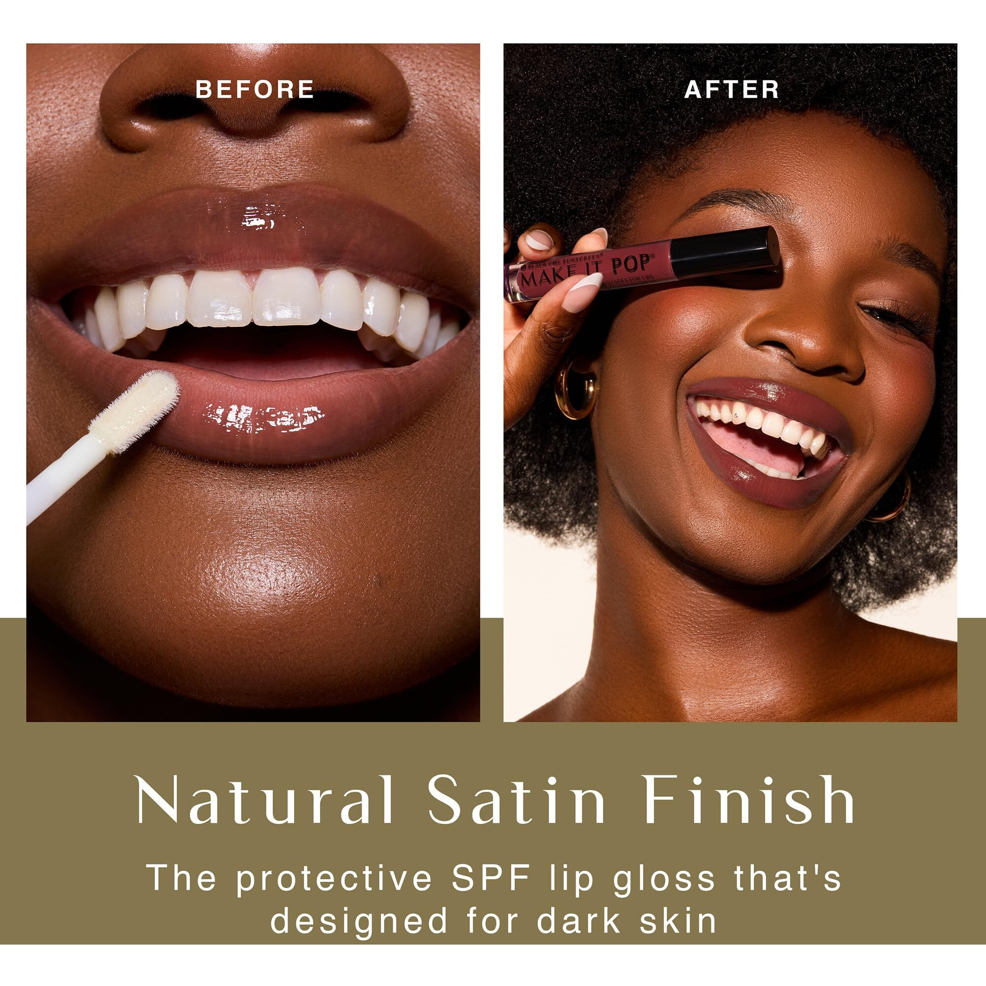 Blackgirlsunscreen Black Girl Sunscreen - Make It Pop Sungloss - Revolutionary Sun Protection And Gloss In One - Spf 50 (Cherry Noir)