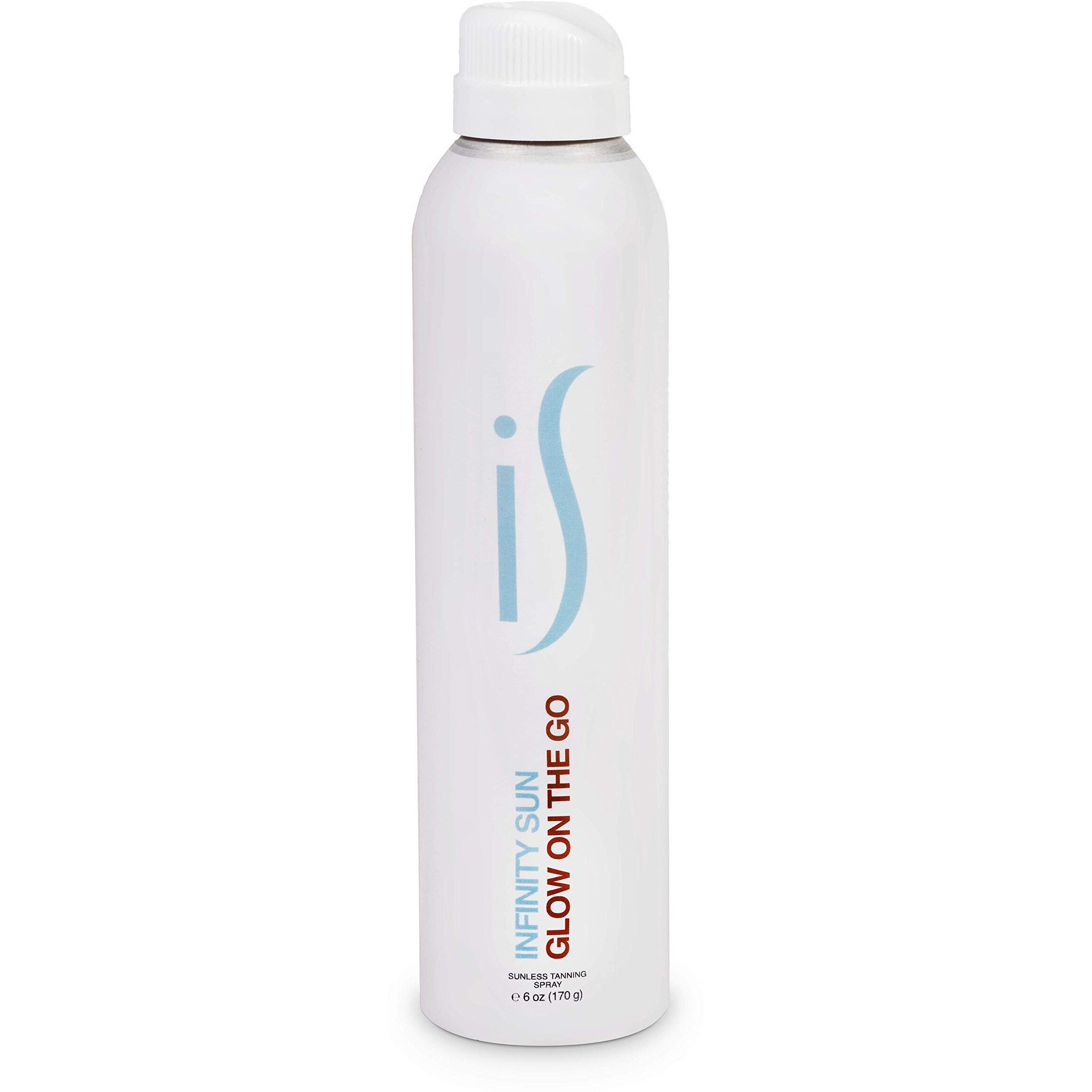 Infinity Sun, Glow On The Go | Quick Drying, Non-Sticky Self Tanner Bronze Spray, Sunless Tanning And Antiaging Skin Care Spray For All Skin Tones | Natural Ingredients Streak Free | 6 Fl Oz