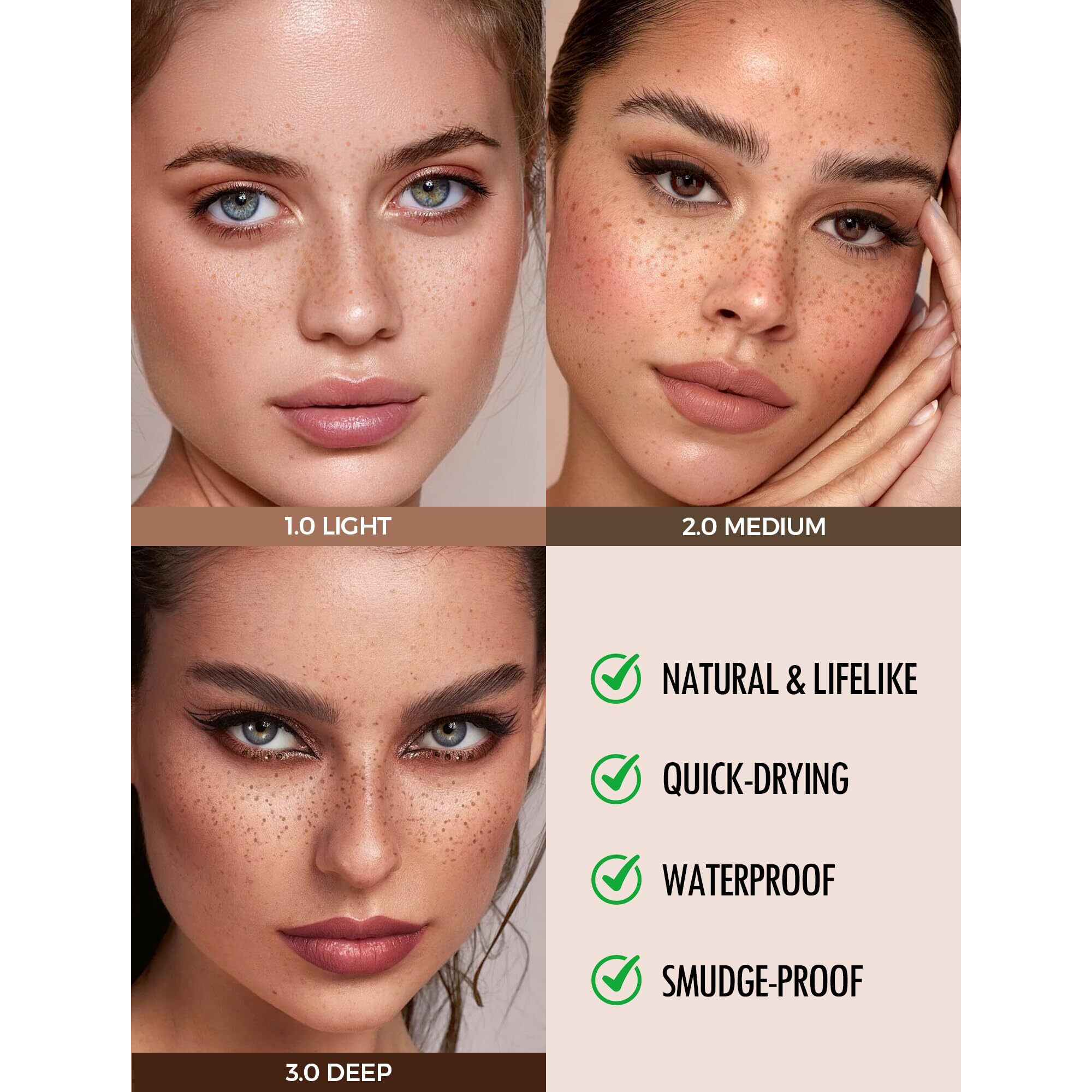 Anglicolor Faux Freckle Pen, Fake Freckle Stamp, Long Lasting, Waterproof, Smudge-Proof, Transfer-Proof, Natural Sun-Kissed Makeup, Suitable For All Skin Types, Vegan & Cruelty-Free (02Medium, 1.5G)