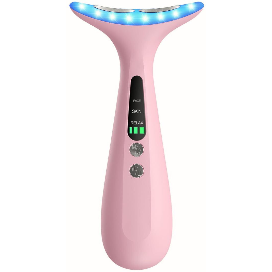 Facial And Neck Massager For Face, Neck - Skin Lifting & Firming - Wrinkle & Dark Circle Reducer - At Home Skin Care Face Sculpting Tool And Neck Massager-Sugar Pink