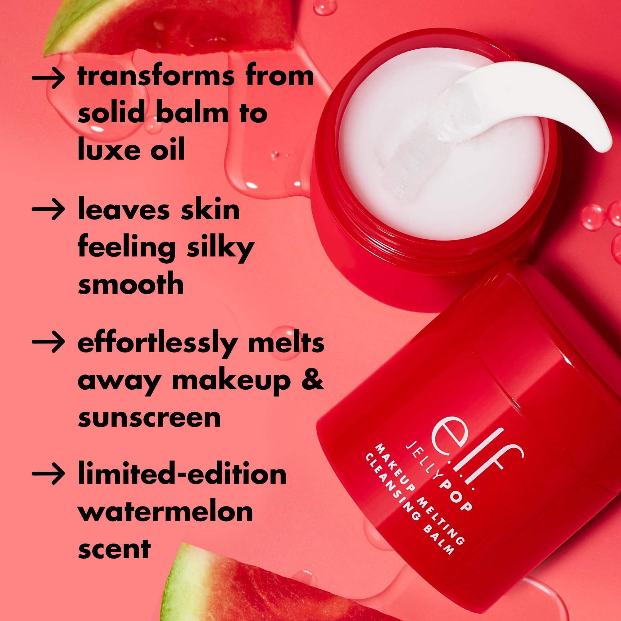 E.L.F. Jelly Pop Makeup Melting Cleansing Balm, Limited Edition Face Cleanser & Makeup Remover, Creates Smooth & Soft Skin, Vegan & Cruelty-Free