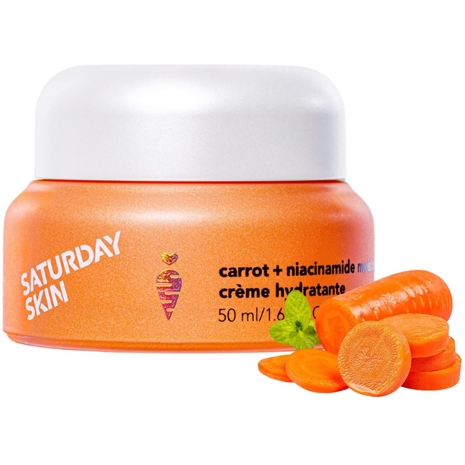 Saturday Skin Face Moisturizing Cream With Carrot, Niacinamide, Ceramides & Centella Asiatica, Peptide, Paraben-Free, Sulfates-Free, Fragrance-Free, Anti Wrinkle Facial Cream(1.61 Ounce)