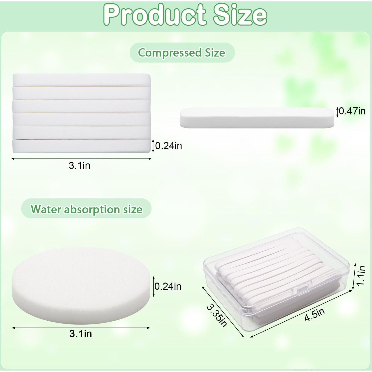 240+1 Pack White Compressed Facial Sponges, Luxiv Round Compress Face Cleaning Sponge For Estheticians Face Sponge Soft Compressed Makeup Sponges With Travel Case (240)