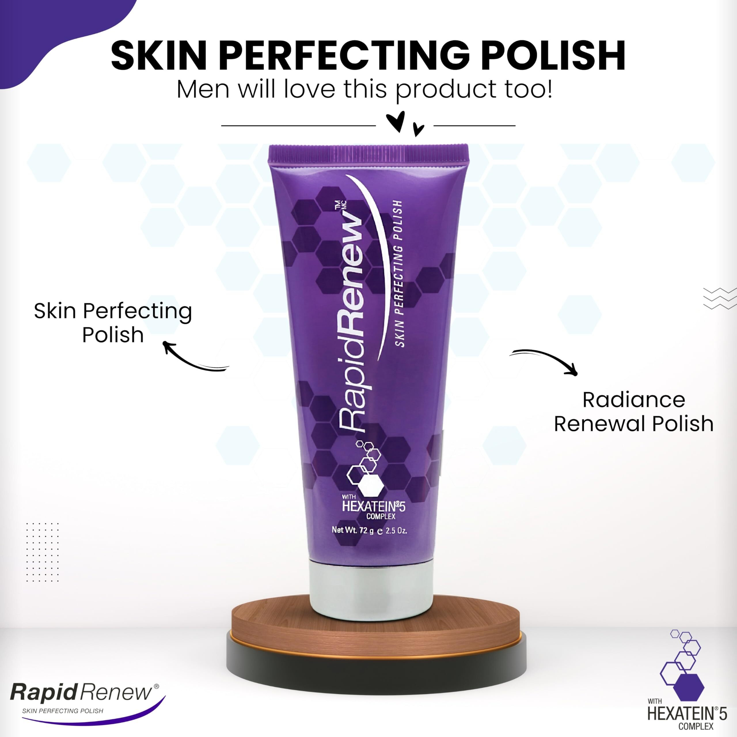 Rapidrenew Skin Perfecting Polish - Exfoliating Face Wash And Facial Scrub With Vitamin C, Hexatein 5 Complex - Face Exfoliator For Women & Men, Pore Minimizer - 2.5 Fl Oz