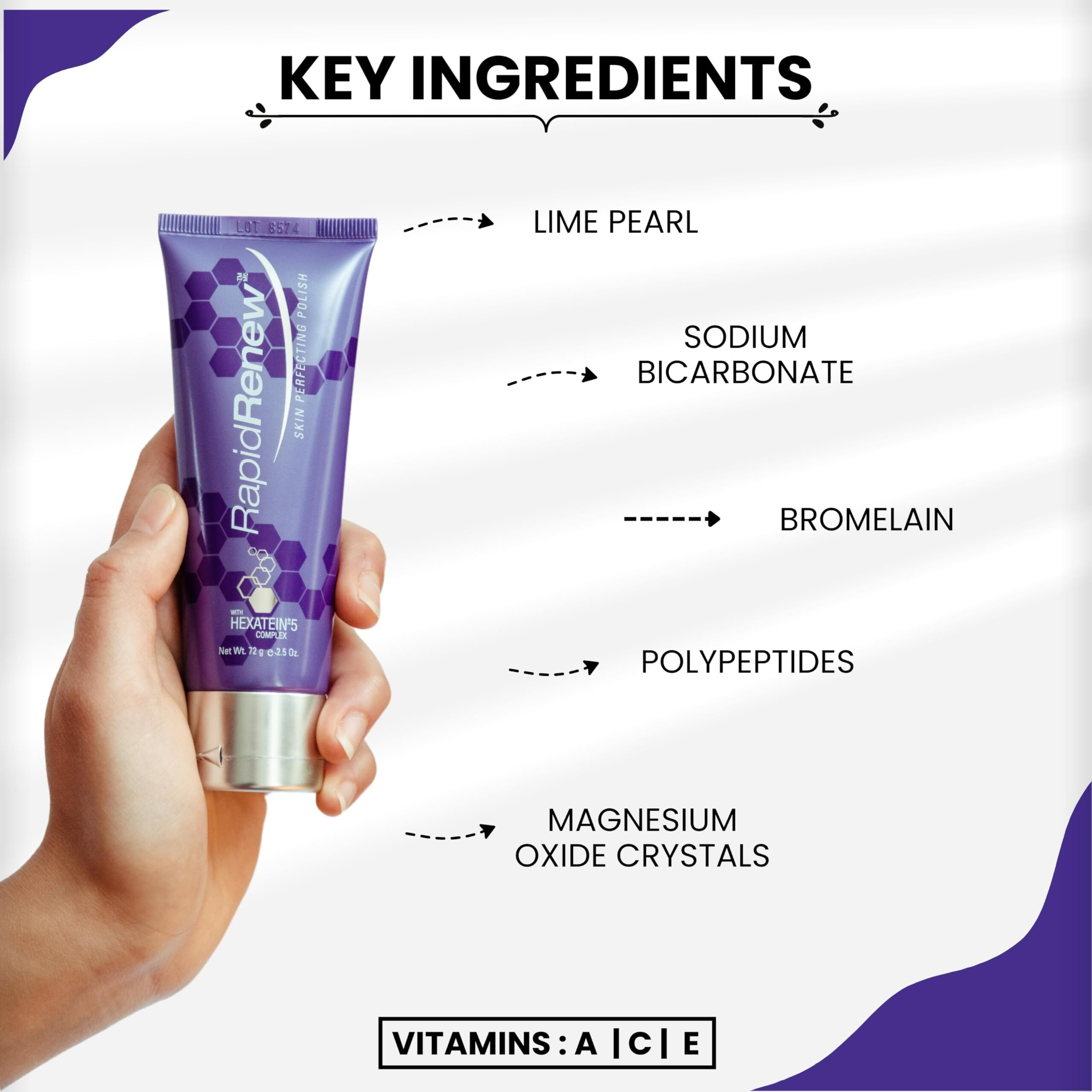 Rapidrenew Skin Perfecting Polish - Exfoliating Face Wash And Facial Scrub With Vitamin C, Hexatein 5 Complex - Face Exfoliator For Women & Men, Pore Minimizer - 2.5 Fl Oz