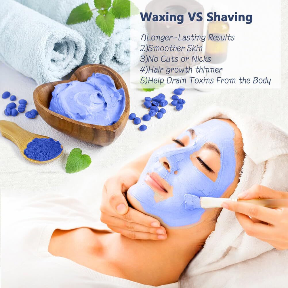Waxing Kit - Portable Wax Heater For Hair Removal With 5 Pack Hard Wax Beans For Women And Men, Wax Warmer Kit - Suitable For Different Types Of Hair, Eyebrow, Facial, Armpit, Bikini (White)