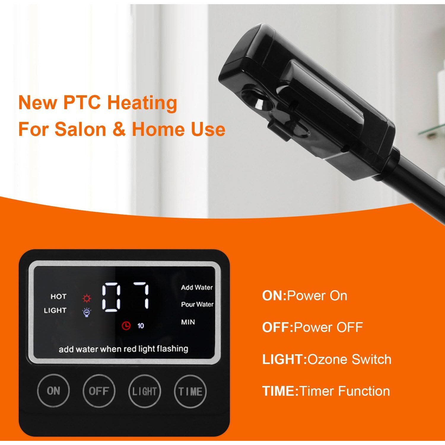 Professional Facial Steamer, Black Facial Steamer Upgrade Ptc Heating, Esthetician Steamer Hot Mist Face Steamer For Salon Spa Beauty