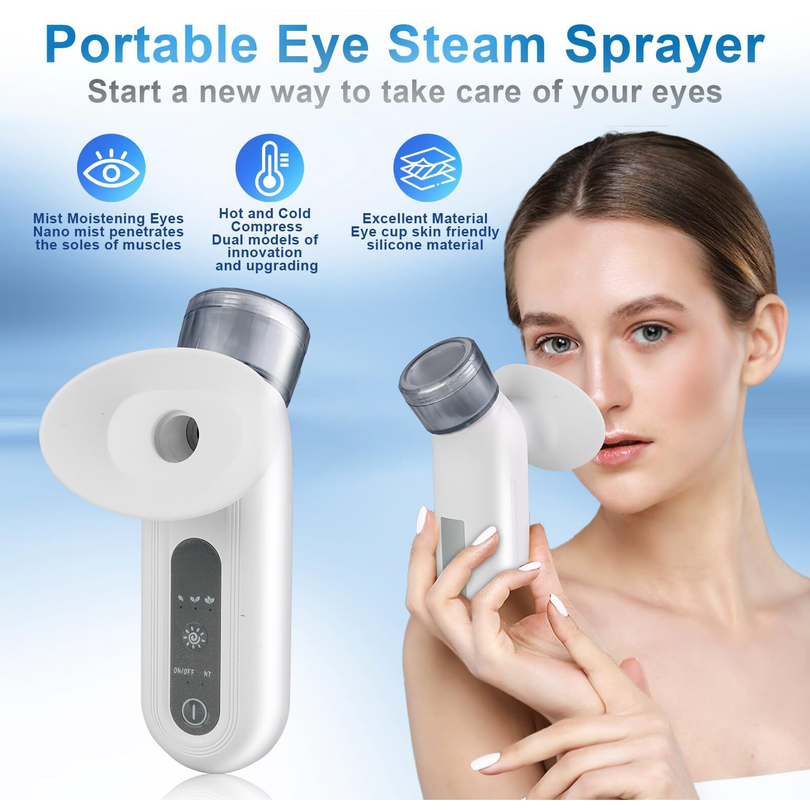 Portable Eye Mist Steamer For Dry Eye Relief | Facial Steamer & Eye Treatment | Mini Heated Moisturizing Eye Masks For Soothing And Cleaning