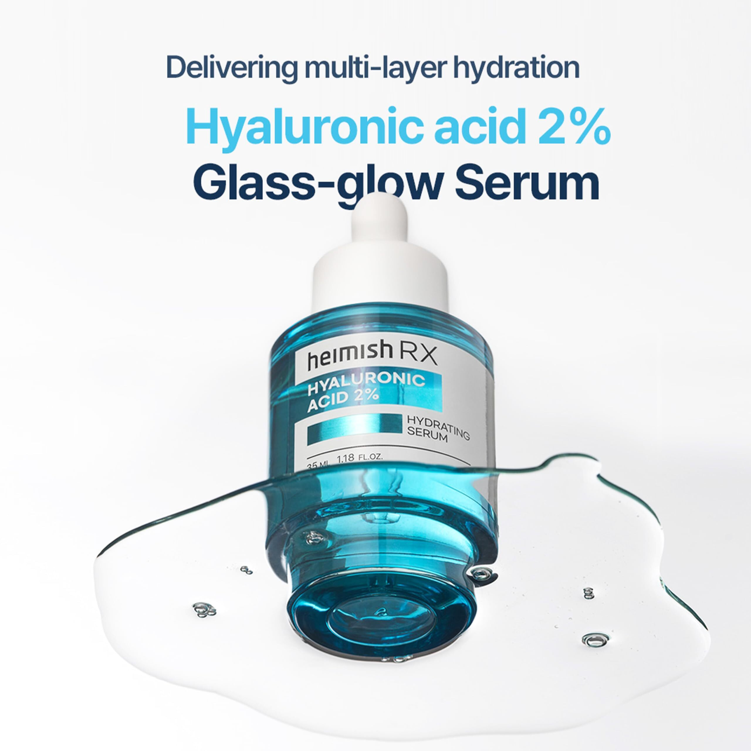 Heimish Rx Hyaluronic Acid Hydrating Serum - Moisturizing Serum For Face, Facial Serum For Sensitive Skin, Non-Greasy Formula With Hyaluronic Acid 2%, Panthenol, Korean Skincare, 35Ml (1.18 Fl. Oz)