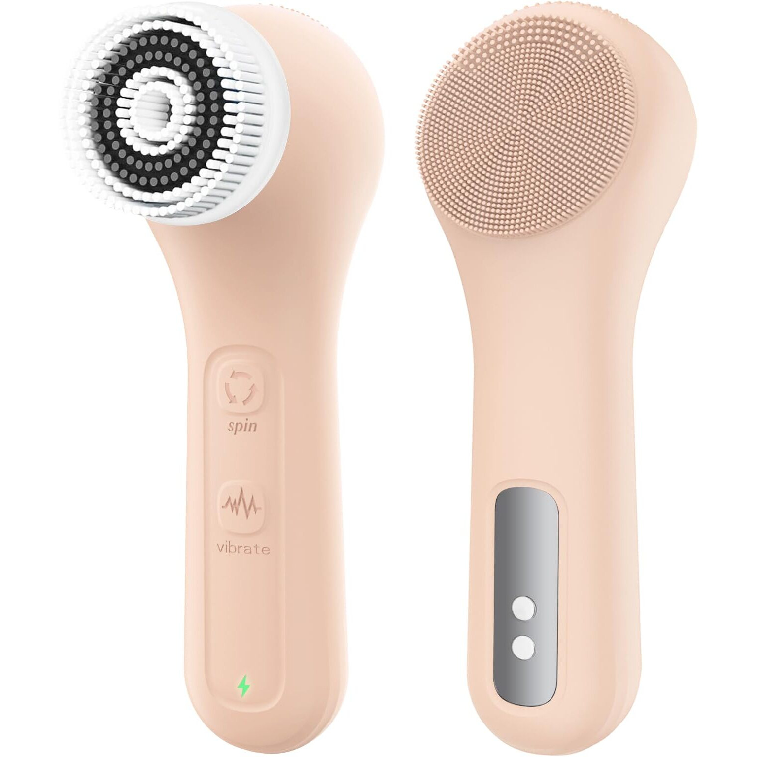 Wovazus Vibrating And Rotating Face Scrubber, Waterproof Rechargeable Facial Cleansing Brush, 8 Modes For Exfoliating And Massaging, Face Wash Brush For Removing Blackhead(Pink)