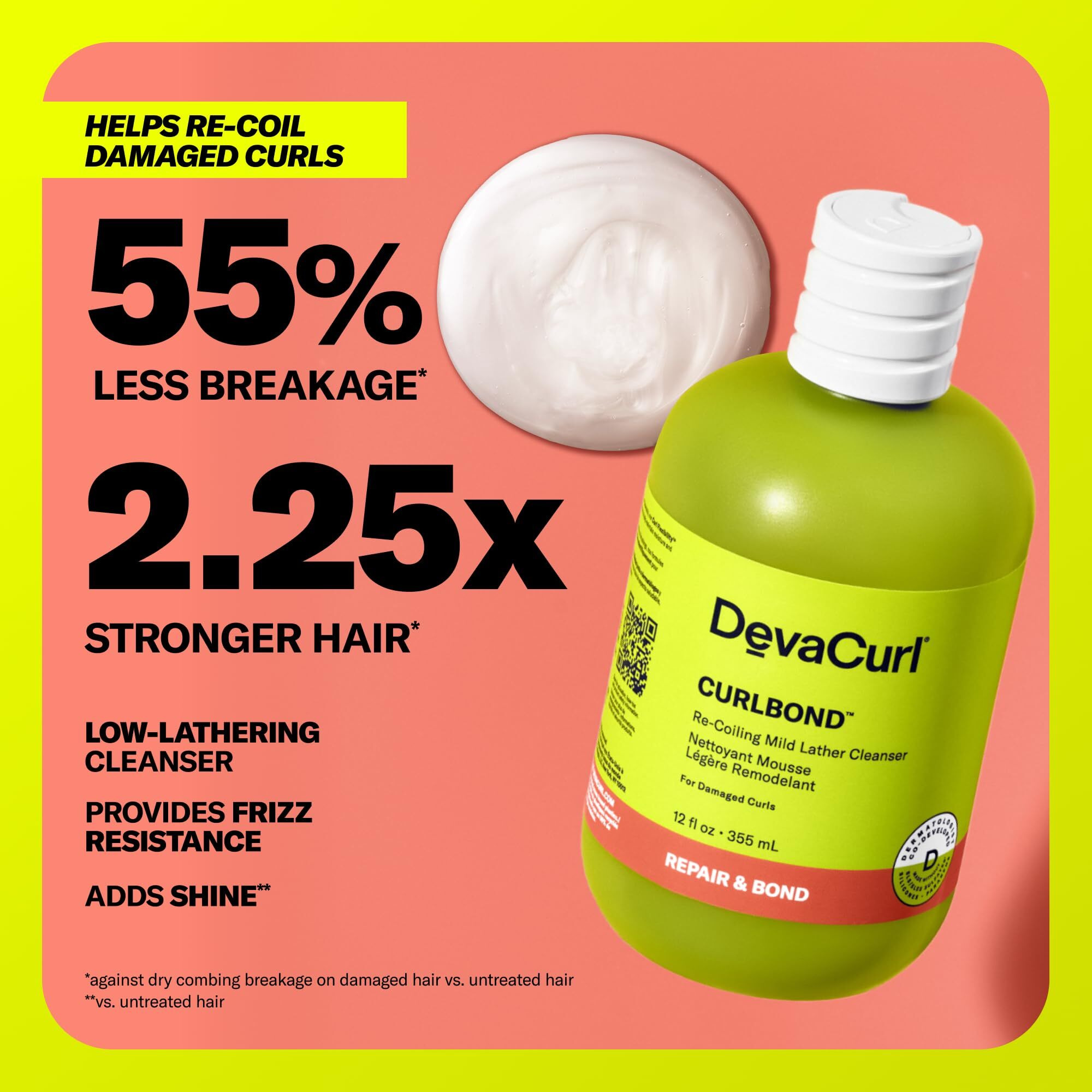 Devacurl Curlbond Re-Coiling Mild Lather Cleanser, 3 Fl. Oz.