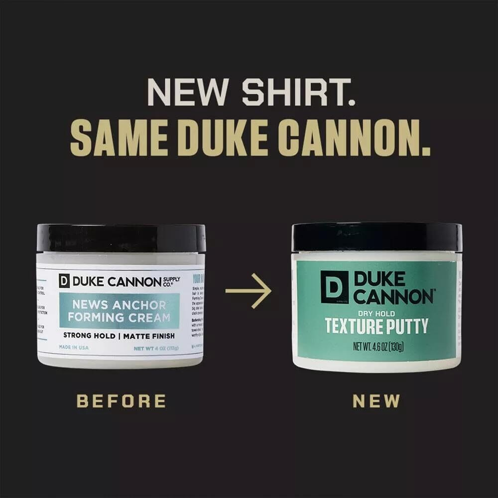 Duke Cannon Dry Hold Texture Putty - Medium Hold, No Shine Hair Styling Paste For Men, 4.6 Oz