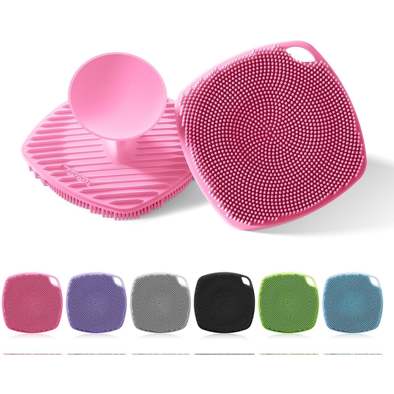 Ariosox Silicone Body Scrubber, Gentle Texture Exfoliating Body Scrubber For Men And Women On Sensitive Skin, Soft Scrubber Produces Rich Form And Builds Up Lather, Getting A Deep Skin Clean (Pink)