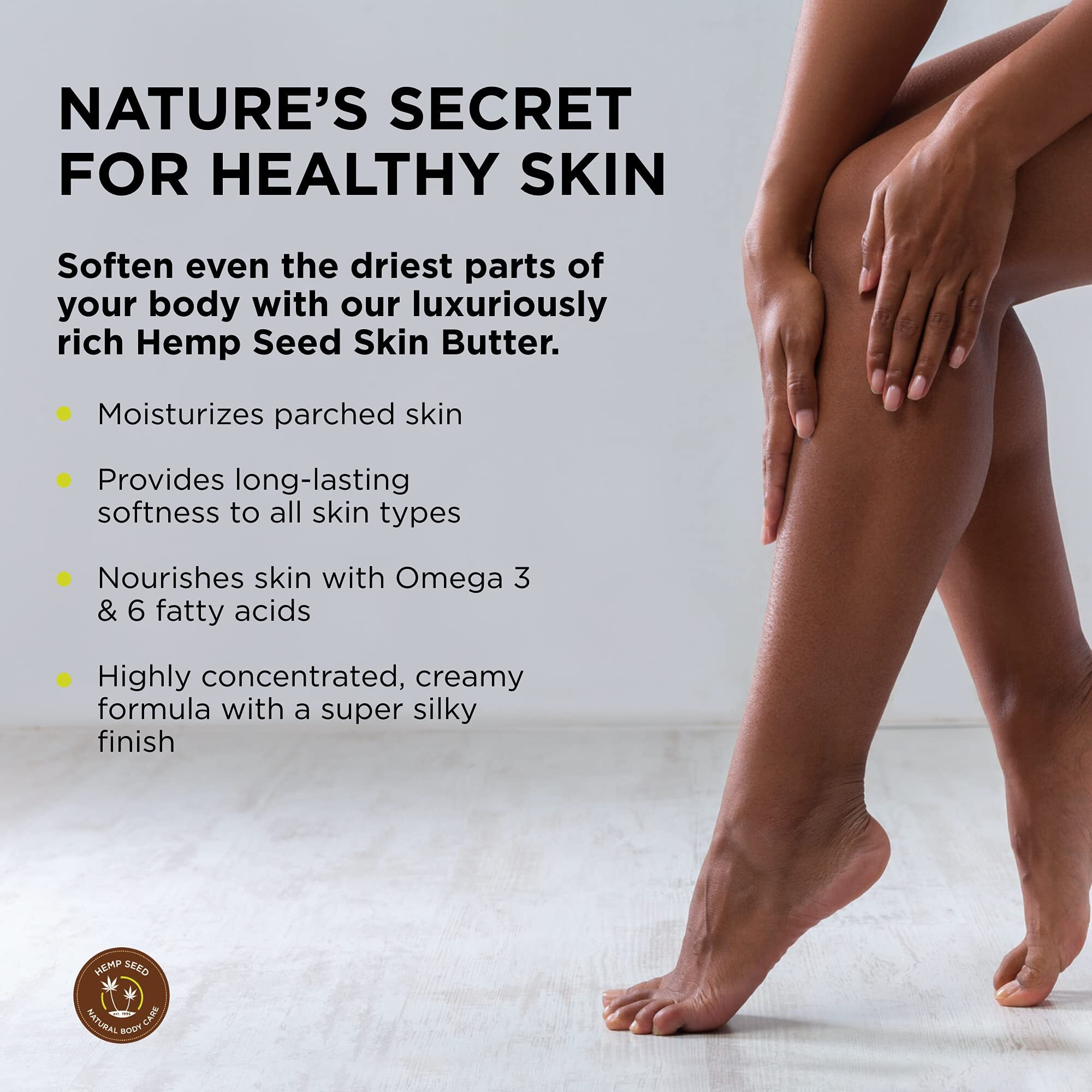 Hemp Seed Skin Butter, Skinny Dip - 8 Oz. - Total Body Moisturizer - Hemp Seed Oil, Jojoba Oil, Shea Butter - Vegan & Cruelty Free