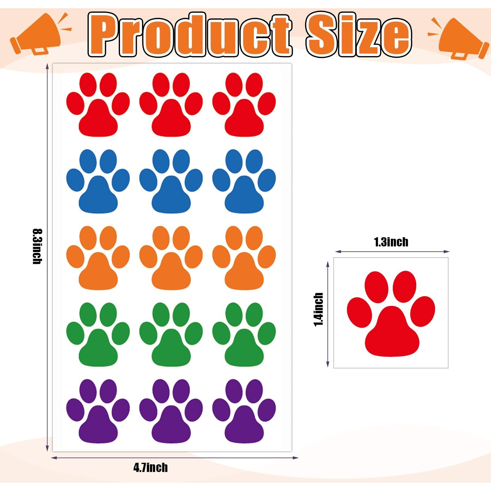 Harloon 20 Sheets 300 Pcs Paw Print Tattoos Temporary Paw Print Face Tattoos Dog Stickers Removable For Cheer Patrol Women Body Arm Foot(Multicolor)