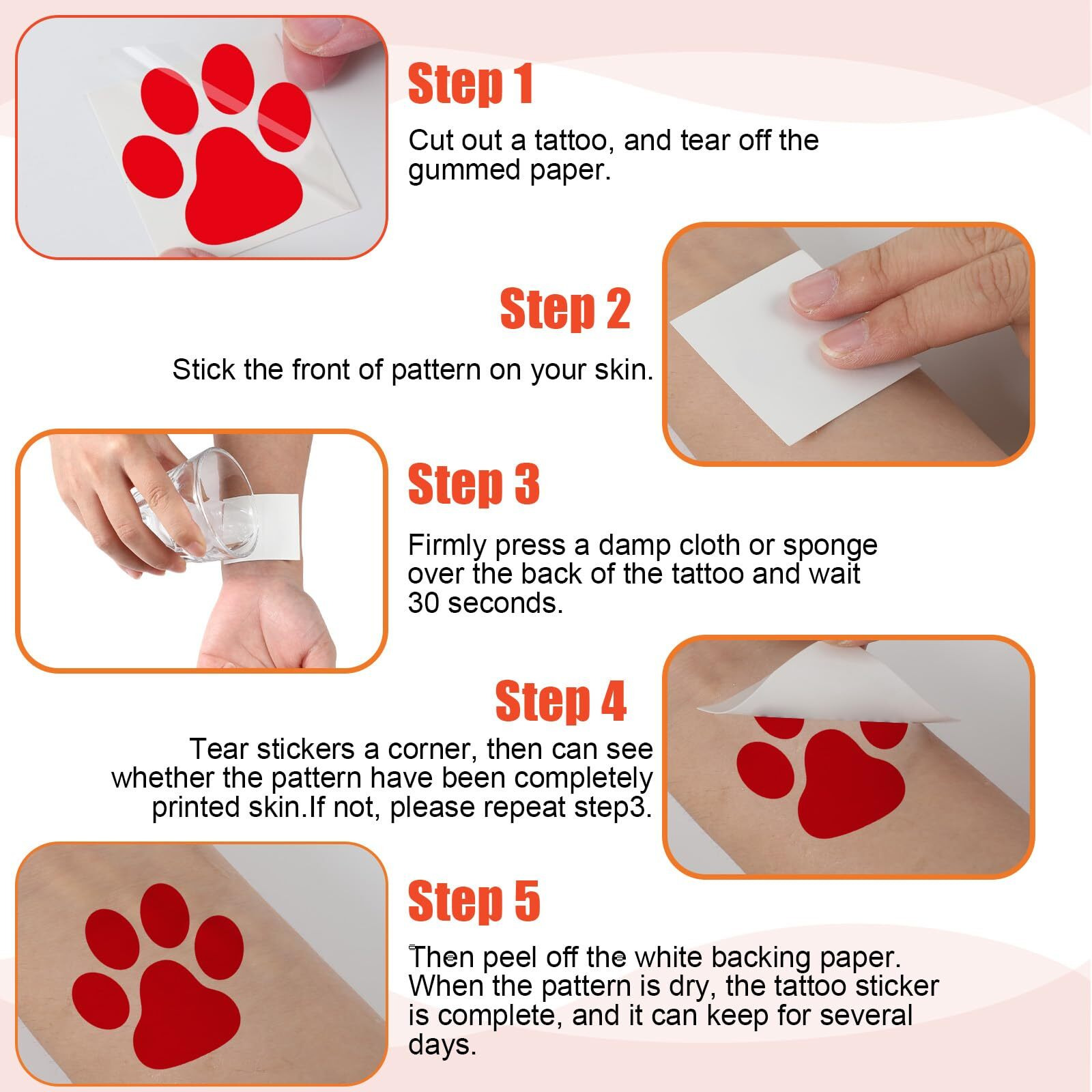 Harloon 20 Sheets 300 Pcs Paw Print Tattoos Temporary Paw Print Face Tattoos Dog Stickers Removable For Cheer Patrol Women Body Arm Foot(Multicolor)