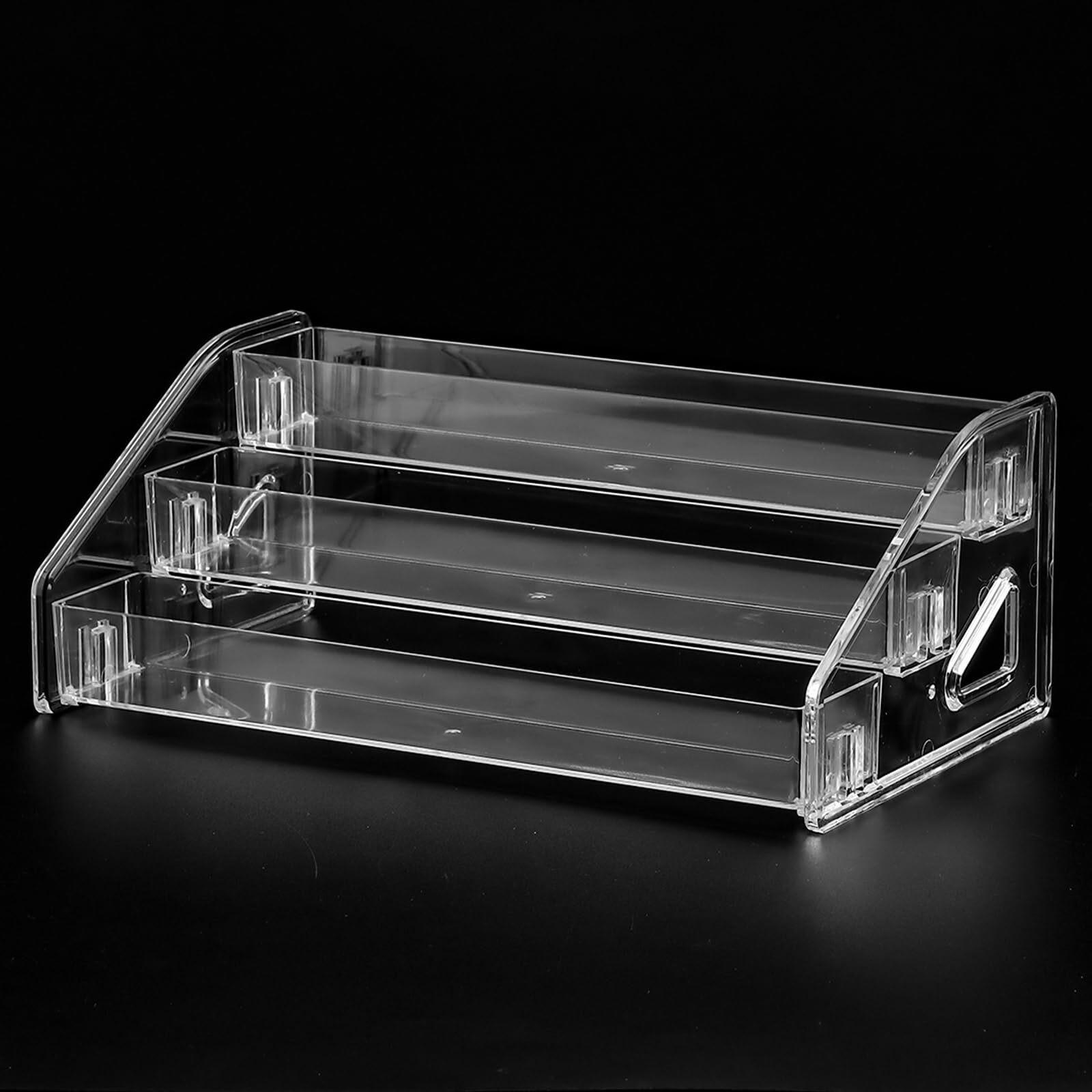 Sutokaka Nail Polish Organizer Clear Acrylic Eyeglasses Display Holder Essential Oil Storage Rack Makeup Stand Tray - 3 Layer